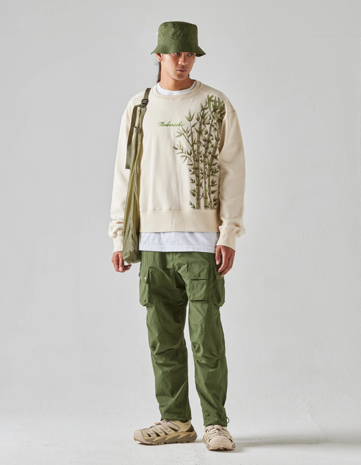 Maharishi 5079 Bamboo Vintage Crew Sweat Ecru 3 Maharishi 5079 Bamboo Vintage Crew Sweat Ecru - Image 3