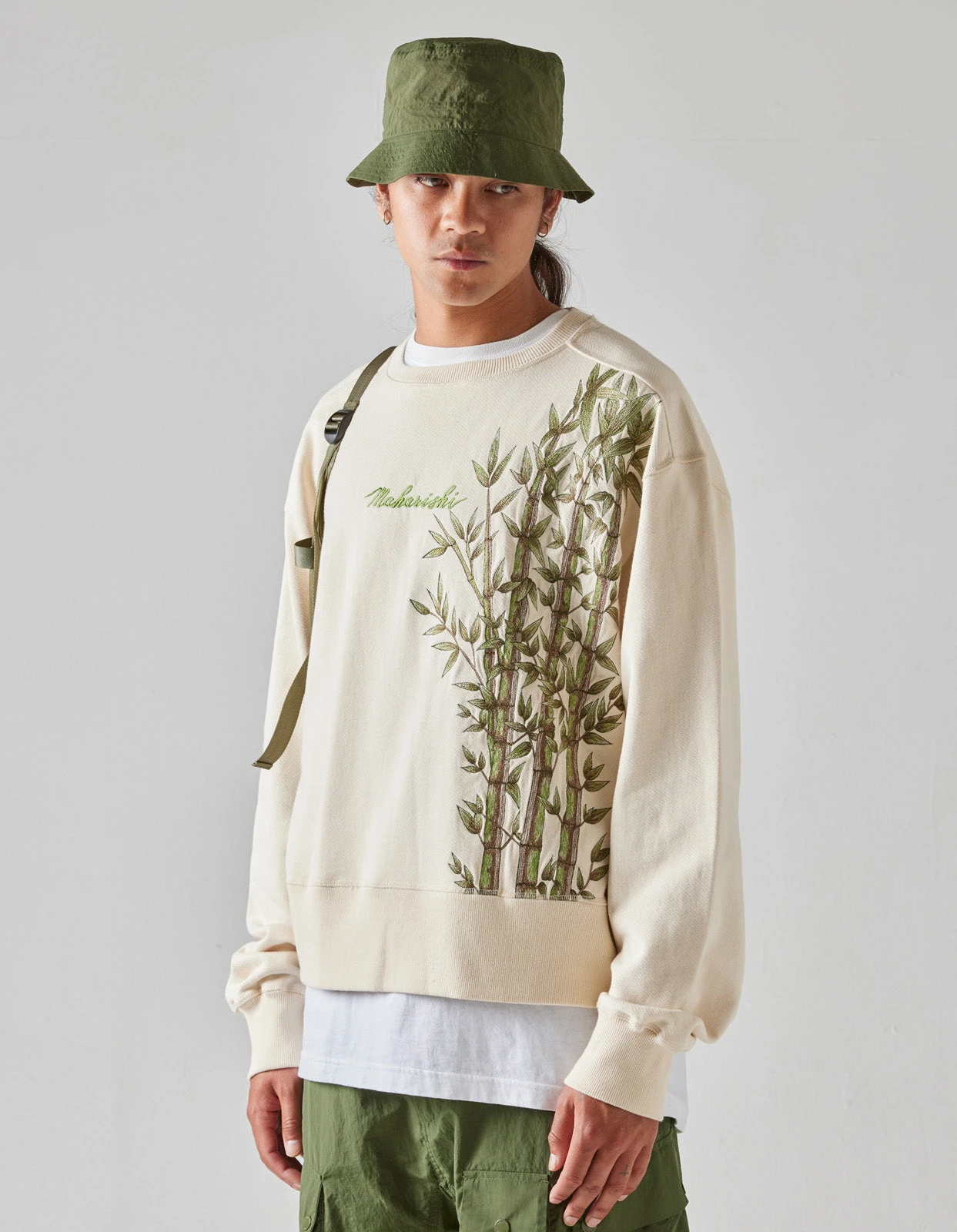 Maharishi 5079 Bamboo Vintage Crew Sweat Ecru 2 Maharishi 5079 Bamboo Vintage Crew Sweat Ecru - Image 2