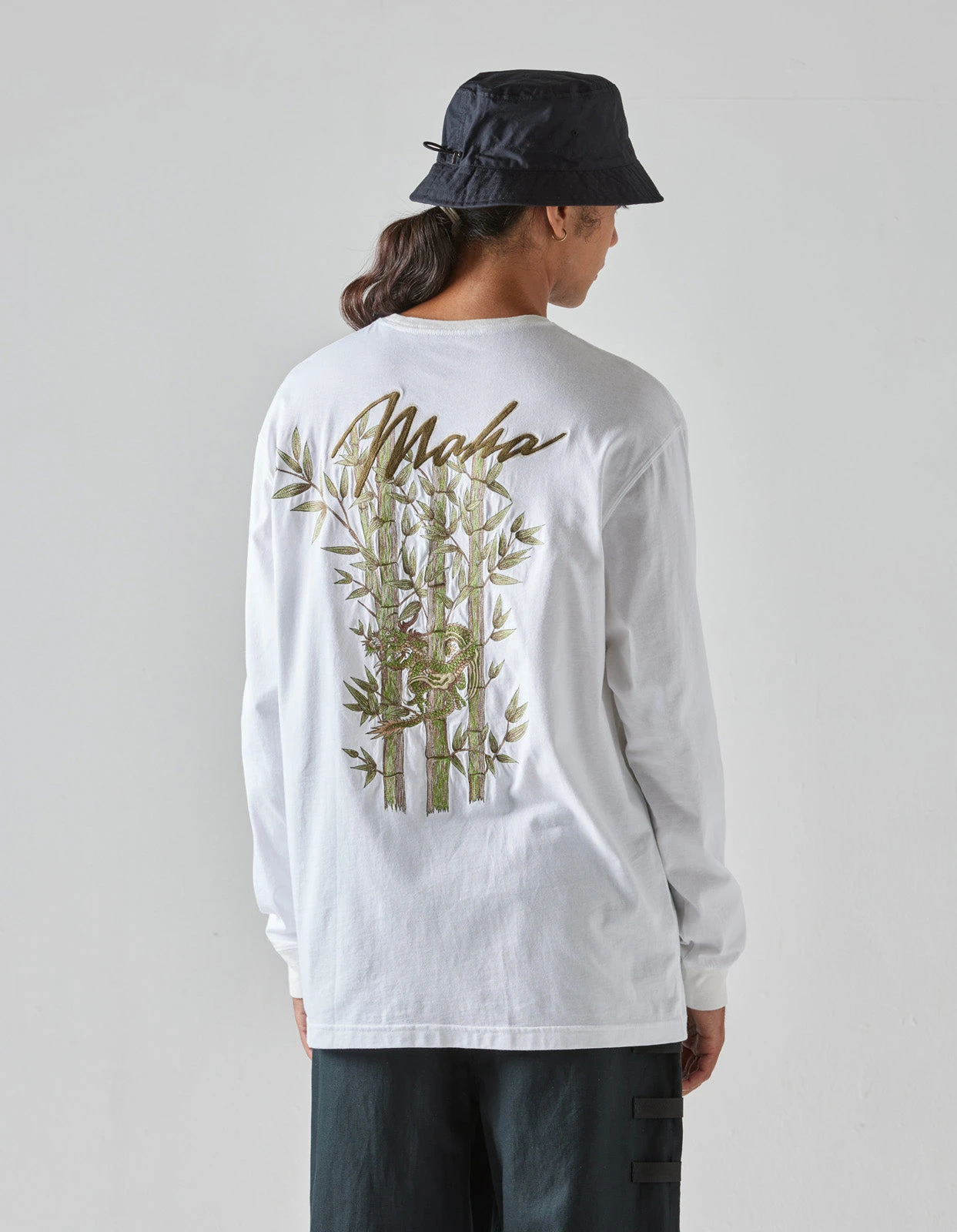 Maharishi 5080 Dragon Bamboo L/S T-Shirt White 2 Maharishi 5080 Dragon Bamboo L/S T-Shirt White - Image 2