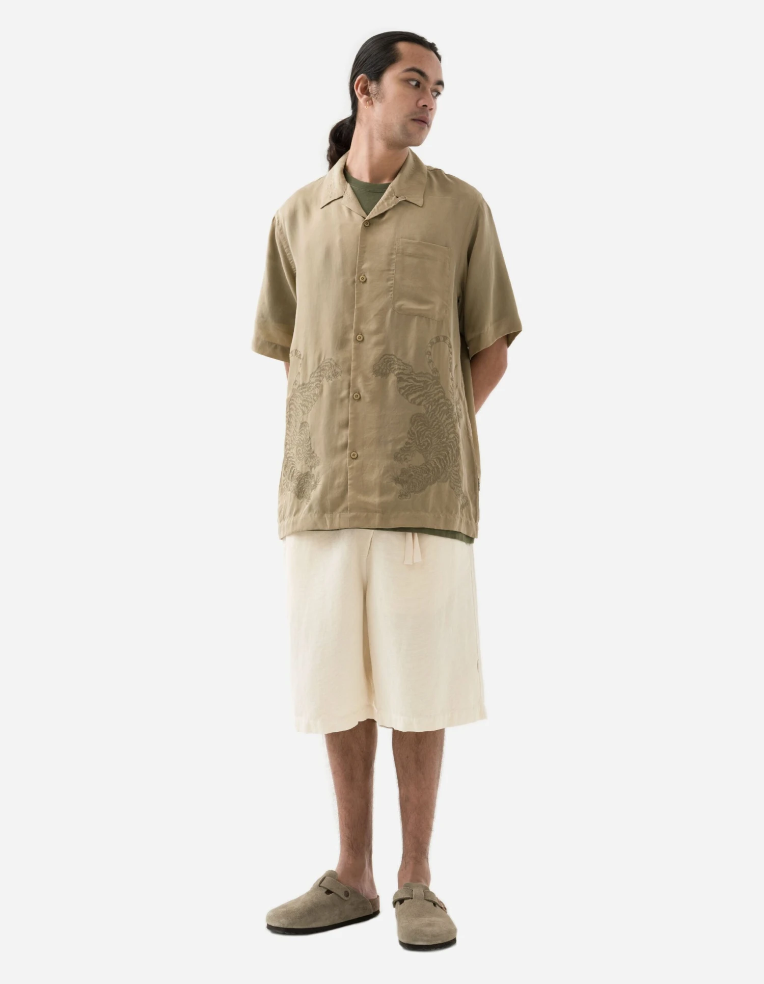 Maharishi 5100 Take Tora Summer Shirt Bamboo Green 3 Maharishi 5100 Take Tora Summer Shirt Bamboo Green - Image 3