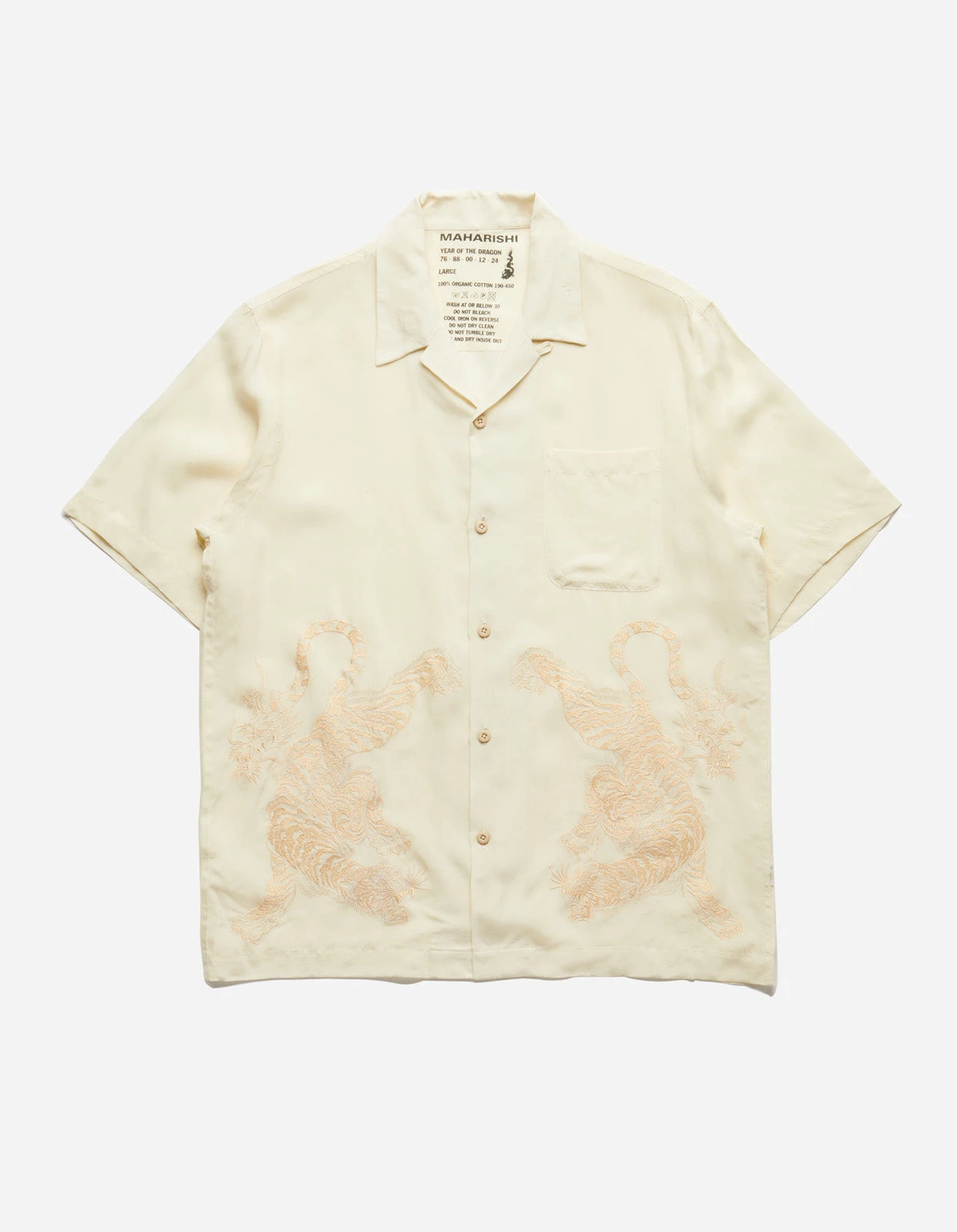 Maharishi 5100 Take Tora Summer Shirt Ecru 1 Maharishi 5100 Take Tora Summer Shirt Ecru