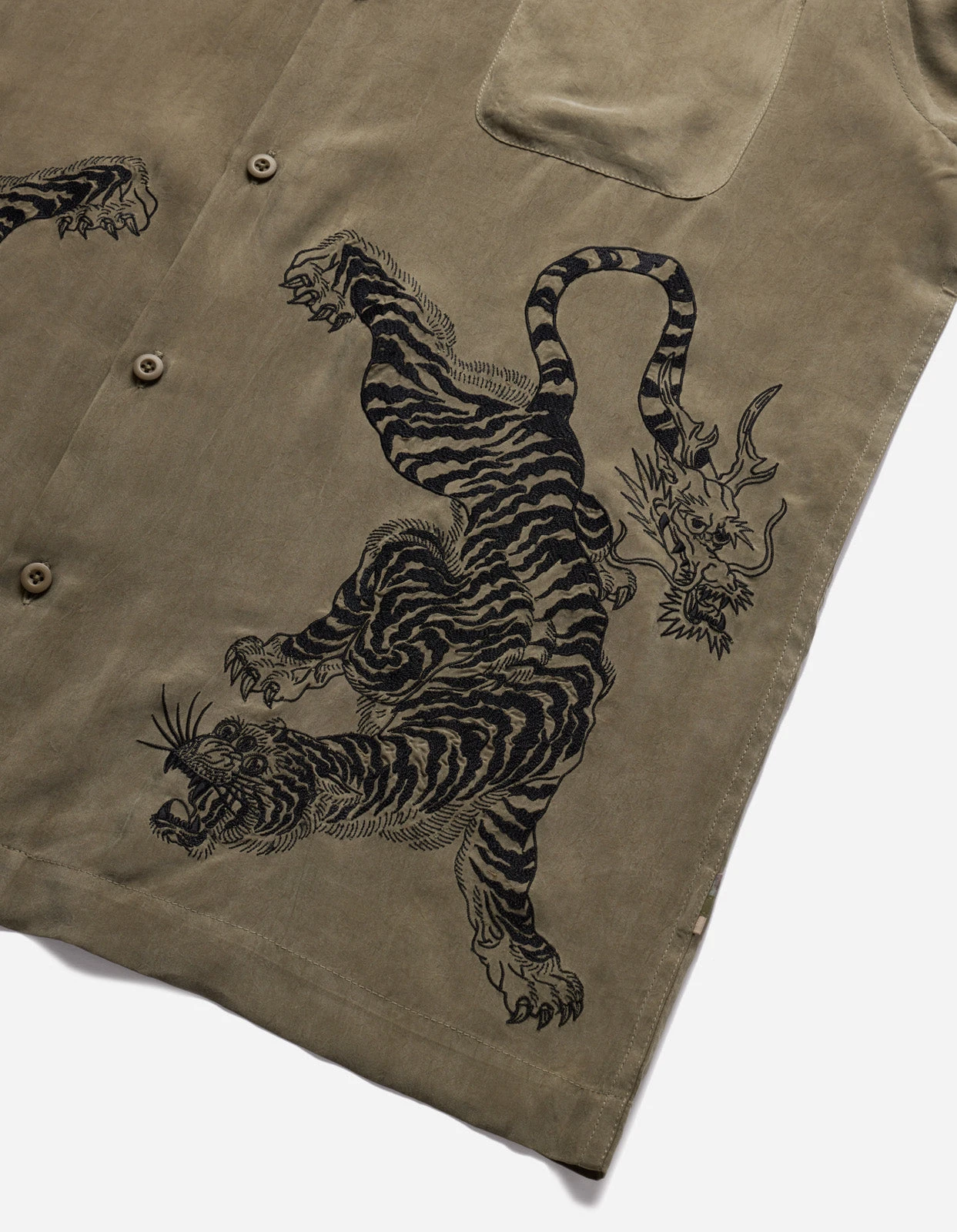 Maharishi 5100 Take Tora Summer Shirt Olive OG-107F 7 Maharishi 5100 Take Tora Summer Shirt Olive OG-107F - Image 7