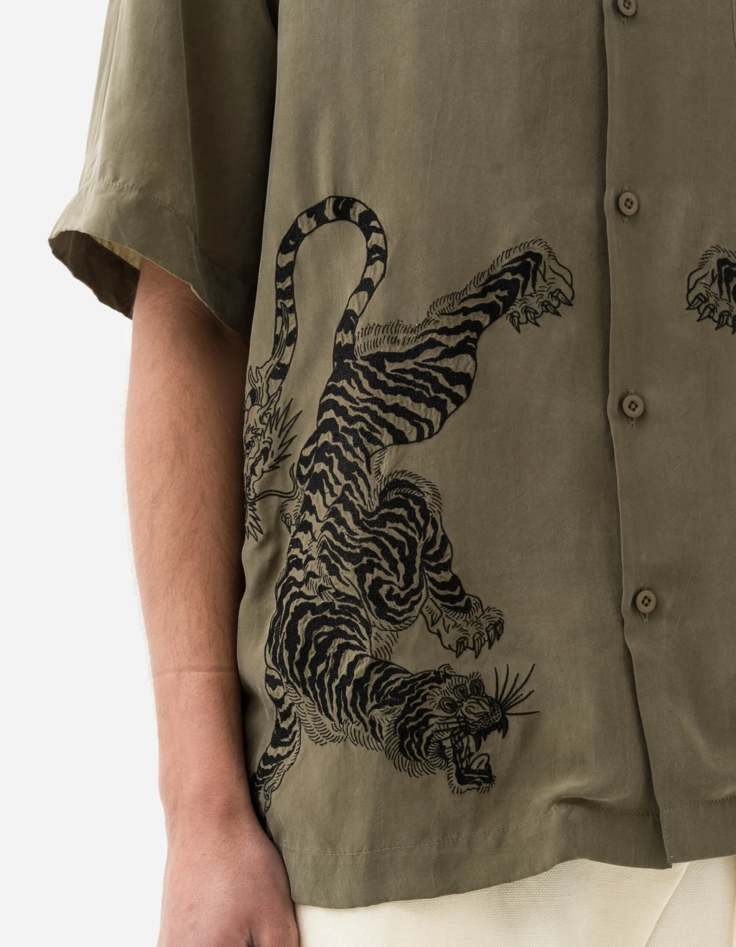 Maharishi 5100 Take Tora Summer Shirt Olive OG-107F 5 Maharishi 5100 Take Tora Summer Shirt Olive OG-107F - Image 5