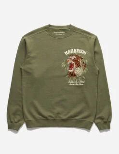 Maharishi 5101 Maha Tiger Embroidered Crew Olive OG-107F