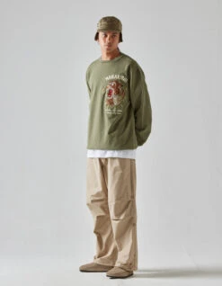 Maharishi 5101 Maha Tiger Embroidered Crew Olive OG-107F 11 Maharishi 5101 Maha Tiger Embroidered Crew Olive OG-107F -Maharishi Shop 5101 olive 4039 sand 50