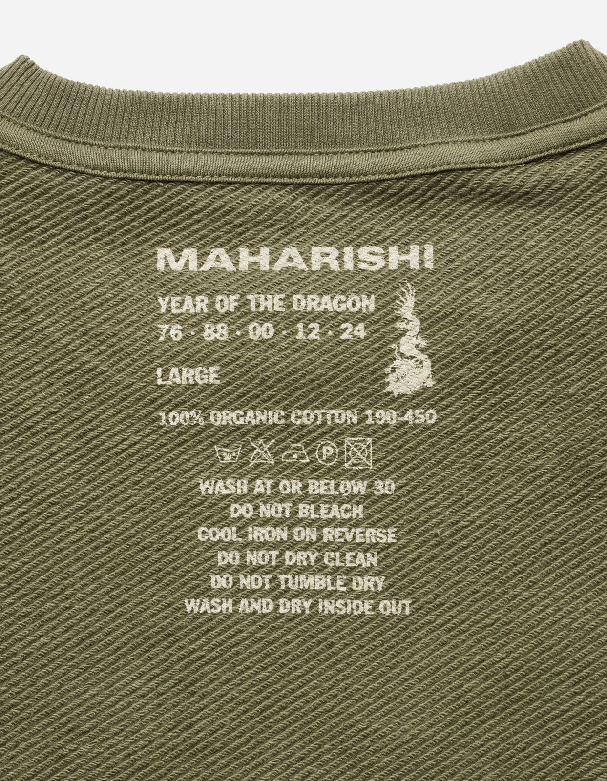 Maharishi 5101 Maha Tiger Embroidered Crew Olive OG-107F 9 Maharishi 5101 Maha Tiger Embroidered Crew Olive OG-107F - Image 9