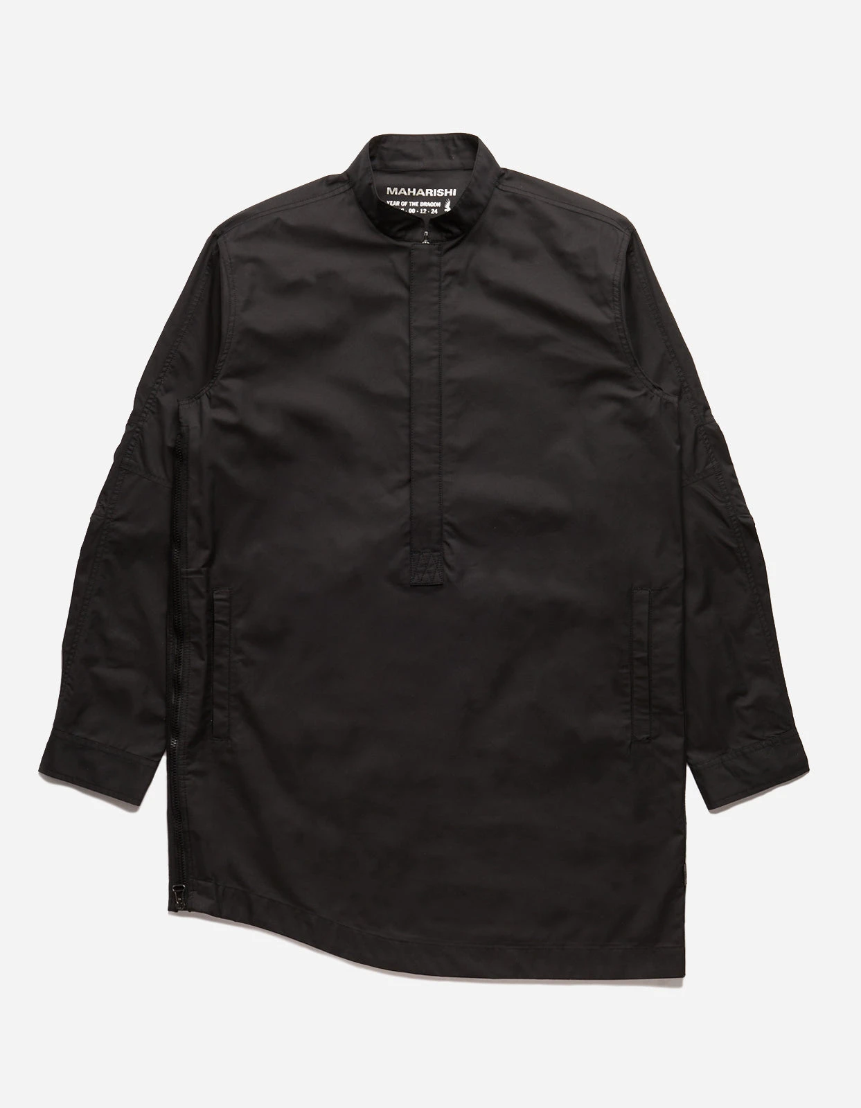 Maharishi 5107 Long Zipped Kurta Shirt Black 1 Maharishi 5107 Long Zipped Kurta Shirt Black