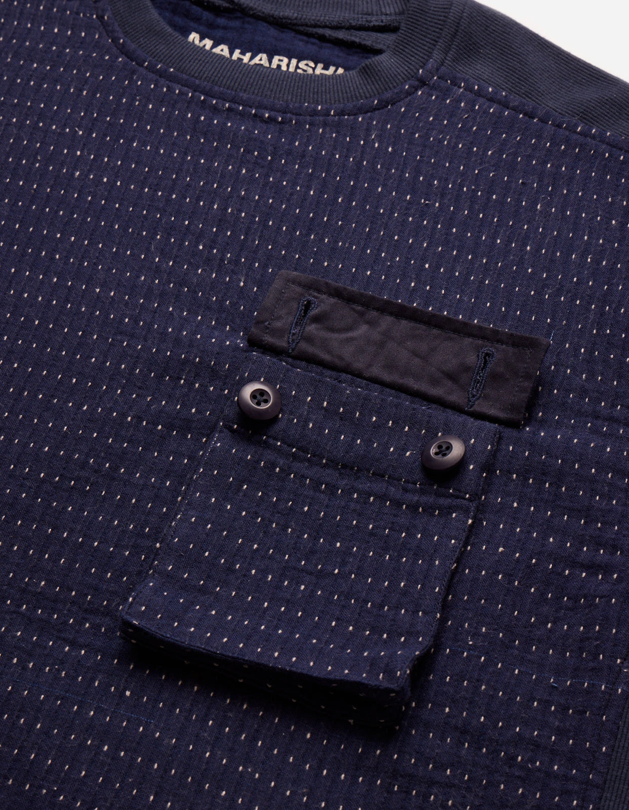 Maharishi 5113 Noragi Woven Cargo Crew Top Indigo 6 Maharishi 5113 Noragi Woven Cargo Crew Top Indigo - Image 6