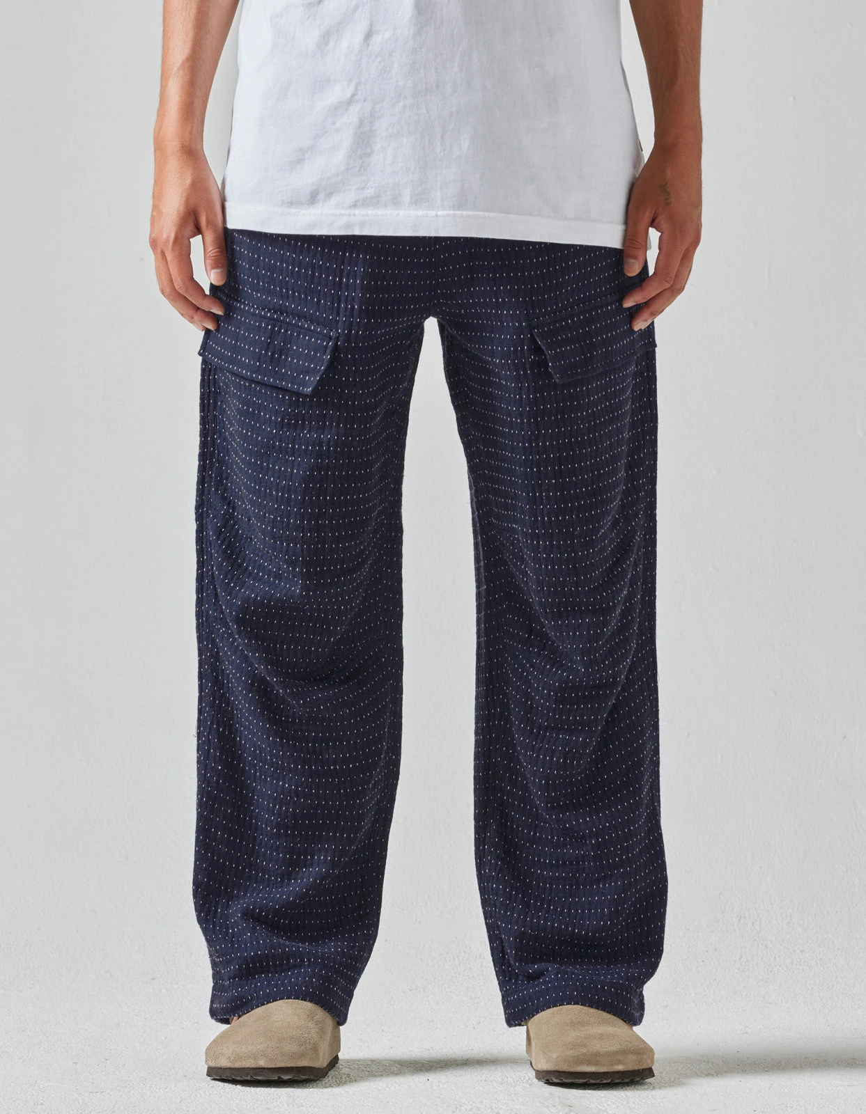 Maharishi 5115 Noragi Cargo Loose Track Pants Indigo 2 Maharishi 5115 Noragi Cargo Loose Track Pants Indigo - Image 2