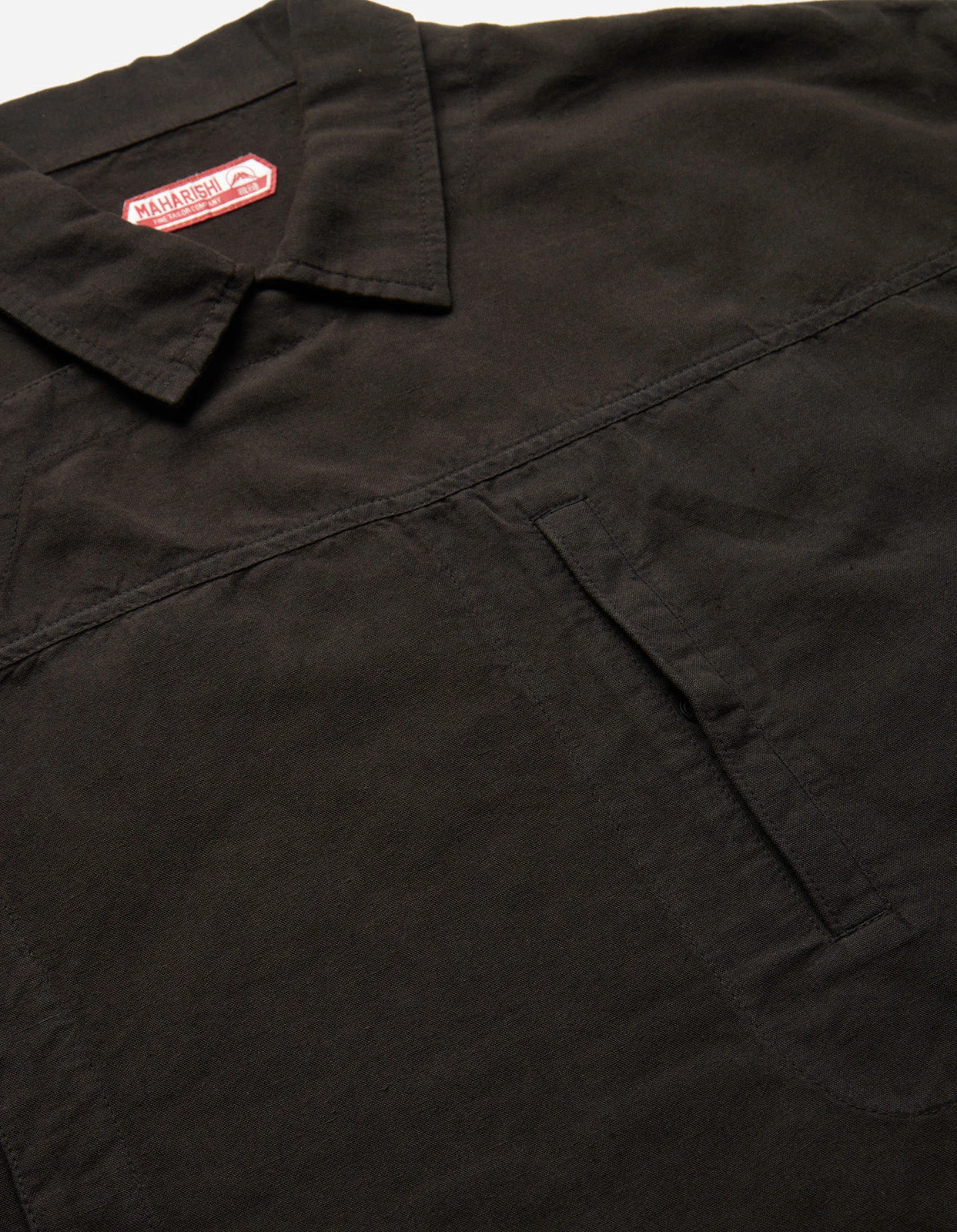 Maharishi 5120 Hemp Asym Monk Shirt Black 6 Maharishi 5120 Hemp Asym Monk Shirt Black - Image 6