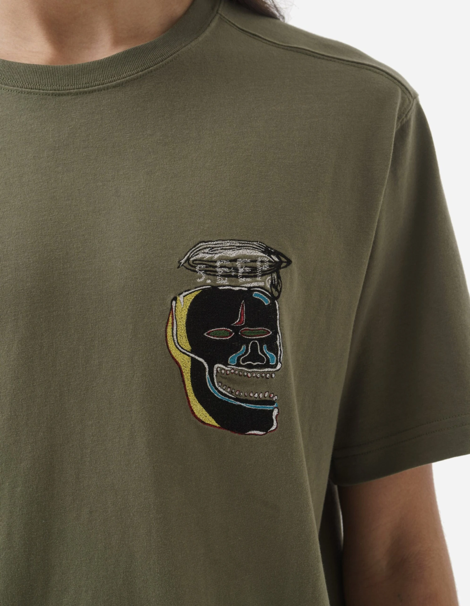 Maharishi 5141 Maha Basquiat 5.EEP T-Shirt Olive-OG-107F 4 Maharishi 5141 Maha Basquiat 5.EEP T-Shirt Olive-OG-107F - Image 4