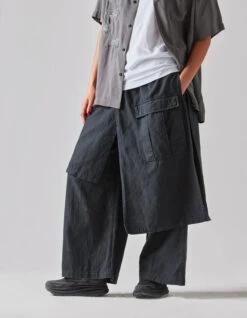 Maharishi 4588 Asym Cargo Hakama Pants Black -Maharishi Shop AW23 LOOK 13 4508 charcoal 4588 black 80 Green