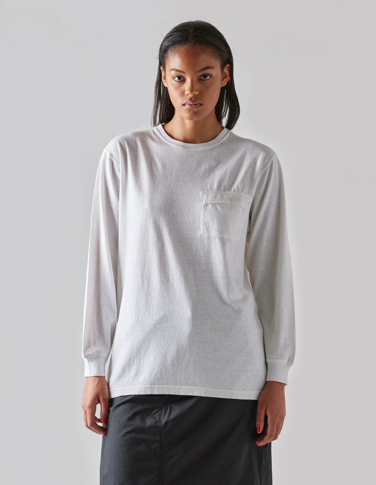 Maharishi 8010 Hemp Organic L/S Pocket T-Shirt White 2 Maharishi 8010 Hemp Organic L/S Pocket T-Shirt White - Image 2