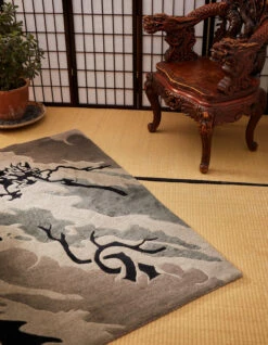 Maharishi 2159 DPM: Bonsai Forest Rug Small Night 13 Maharishi 2159 DPM: Bonsai Forest Rug Small Night -Maharishi Shop Homeware 2159 subdued 40 Green