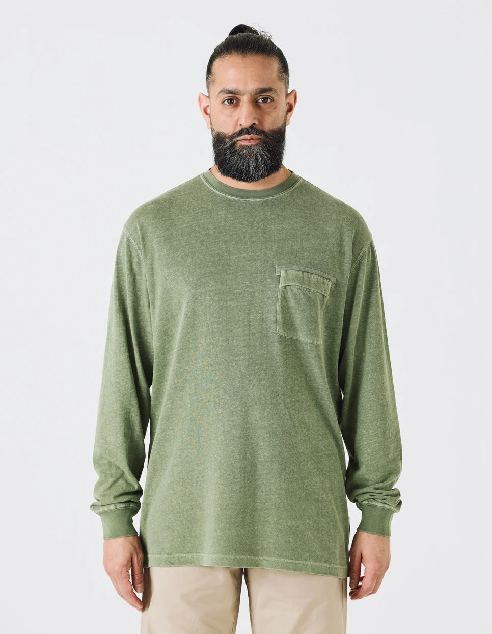 Maharishi 8010 Hemp Organic L/S Pocket T-Shirt Olive OG-107F 2 Maharishi 8010 Hemp Organic L/S Pocket T-Shirt Olive OG-107F - Image 2