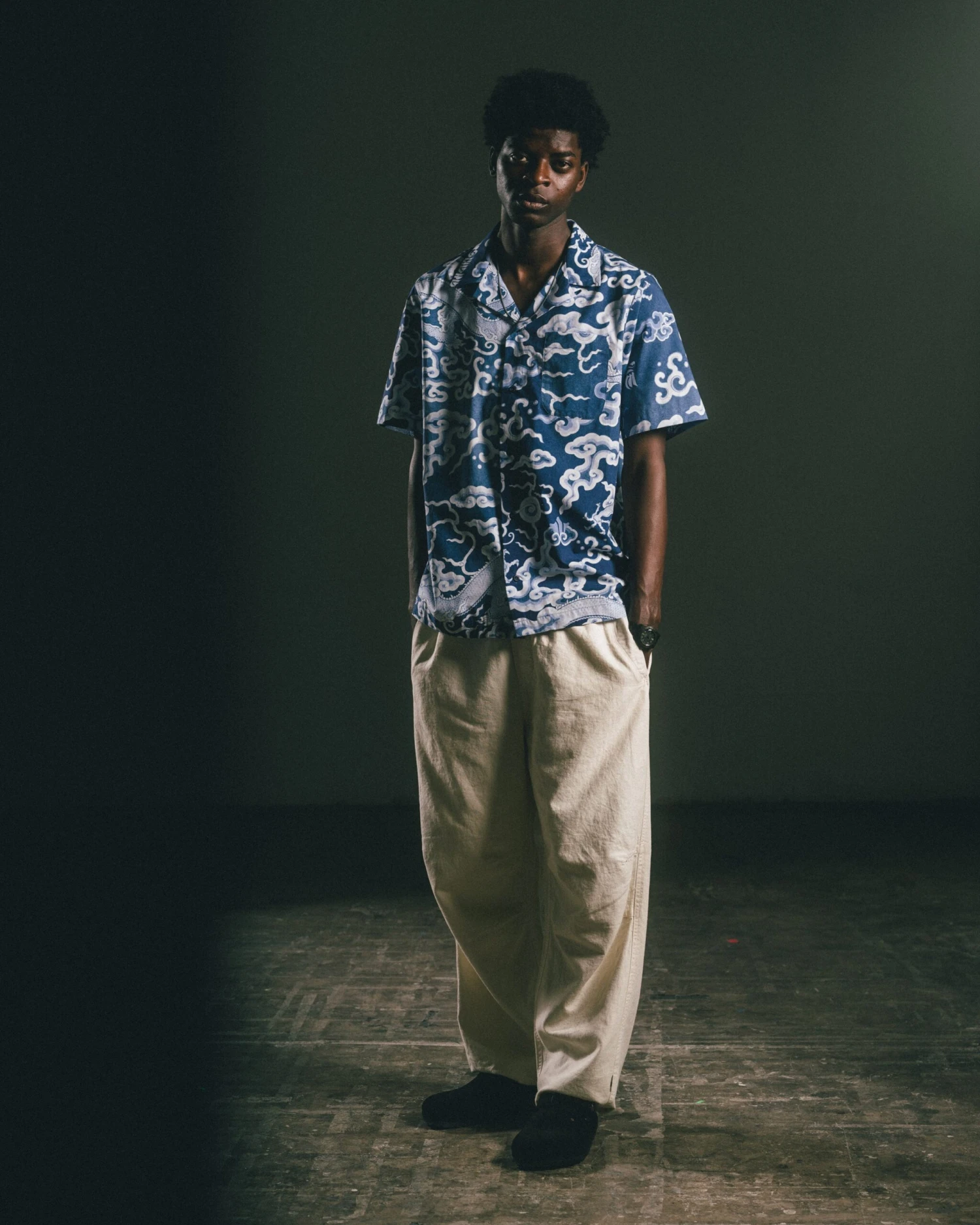 Maharishi 1282 Cloud Dragon Camp Collar Shirt Blue 7 Maharishi 1282 Cloud Dragon Camp Collar Shirt Blue - Image 7