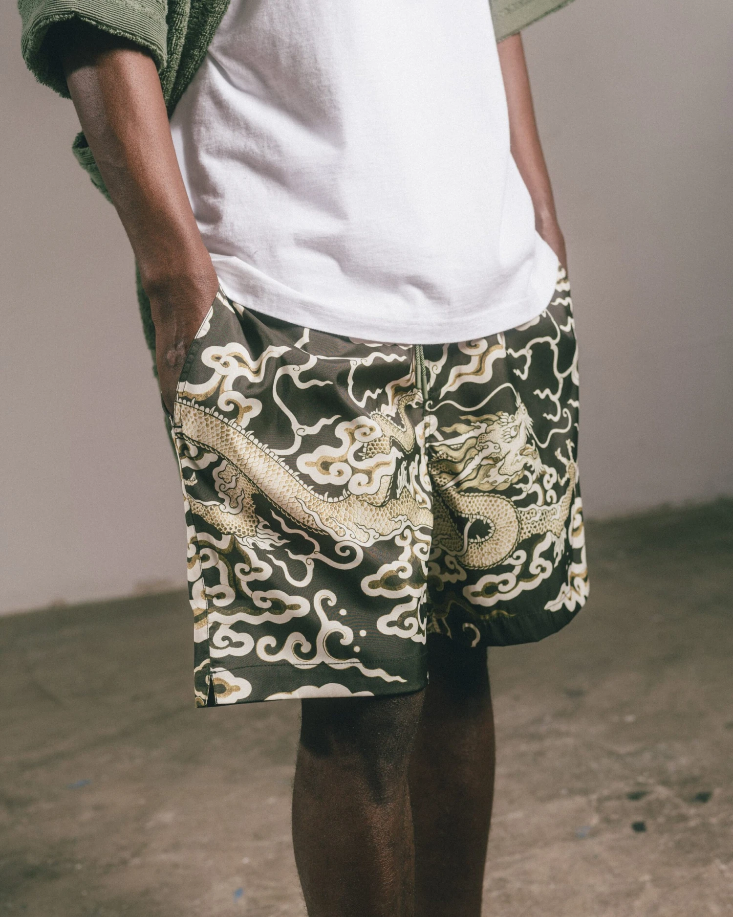 Maharishi 1273 Cloud Dragon Swim Shorts Olive 9 Maharishi 1273 Cloud Dragon Swim Shorts Olive - Image 9