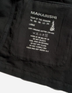 Maharishi 5210 Hemp Jungle Kimono Overshirt Black -Maharishi Shop aw24 5210 Black 80