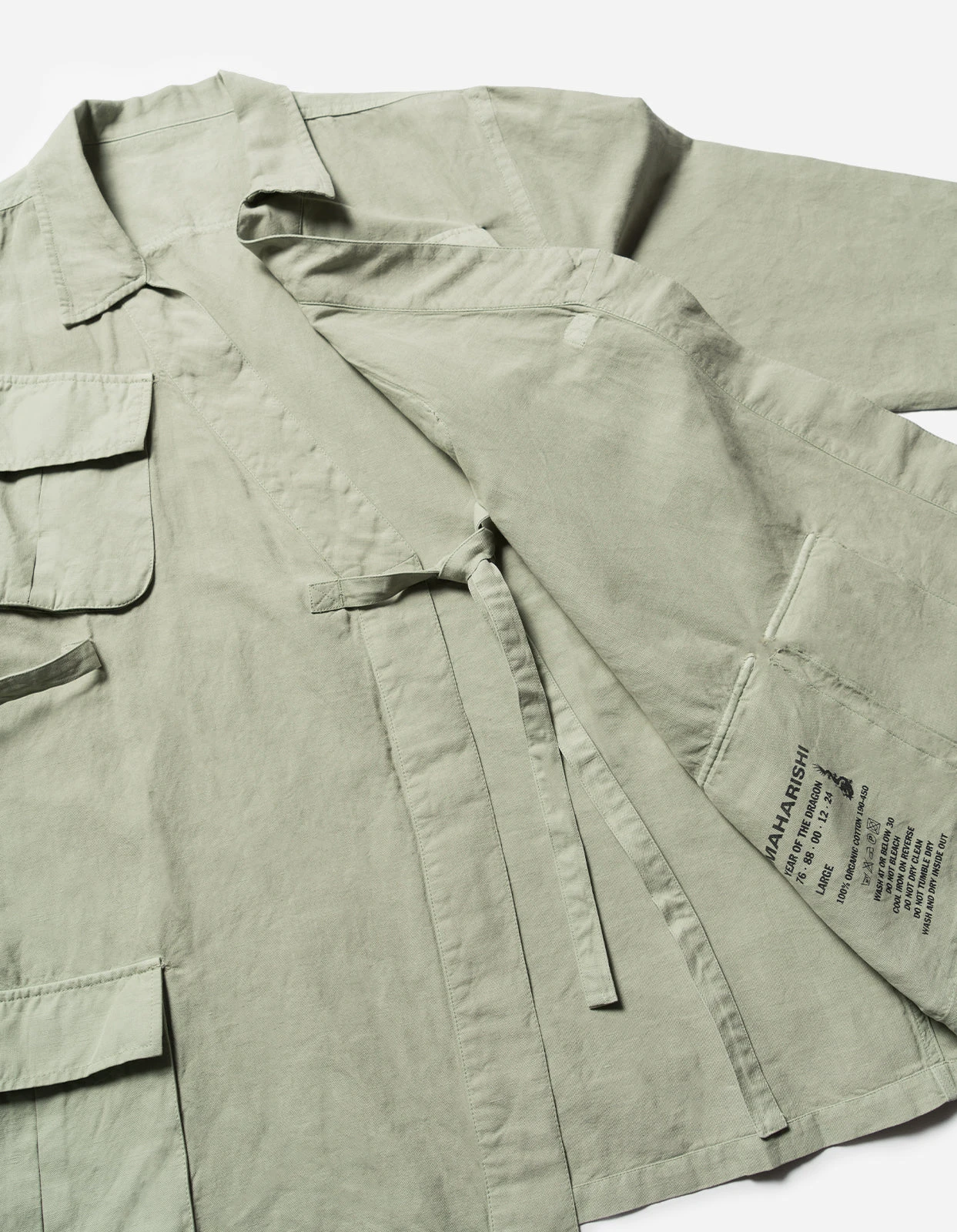 Maharishi 5210 Hemp Jungle Kimono Overshirt Sage 5 Maharishi 5210 Hemp Jungle Kimono Overshirt Sage - Image 5