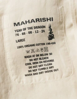 Maharishi 5211 Hemp Camp Collar Shirt Ecru -Maharishi Shop aw24 5211 ecru 70