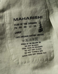 Maharishi 5211 Hemp Camp Collar Shirt Sage -Maharishi Shop aw24 5211 sage 70