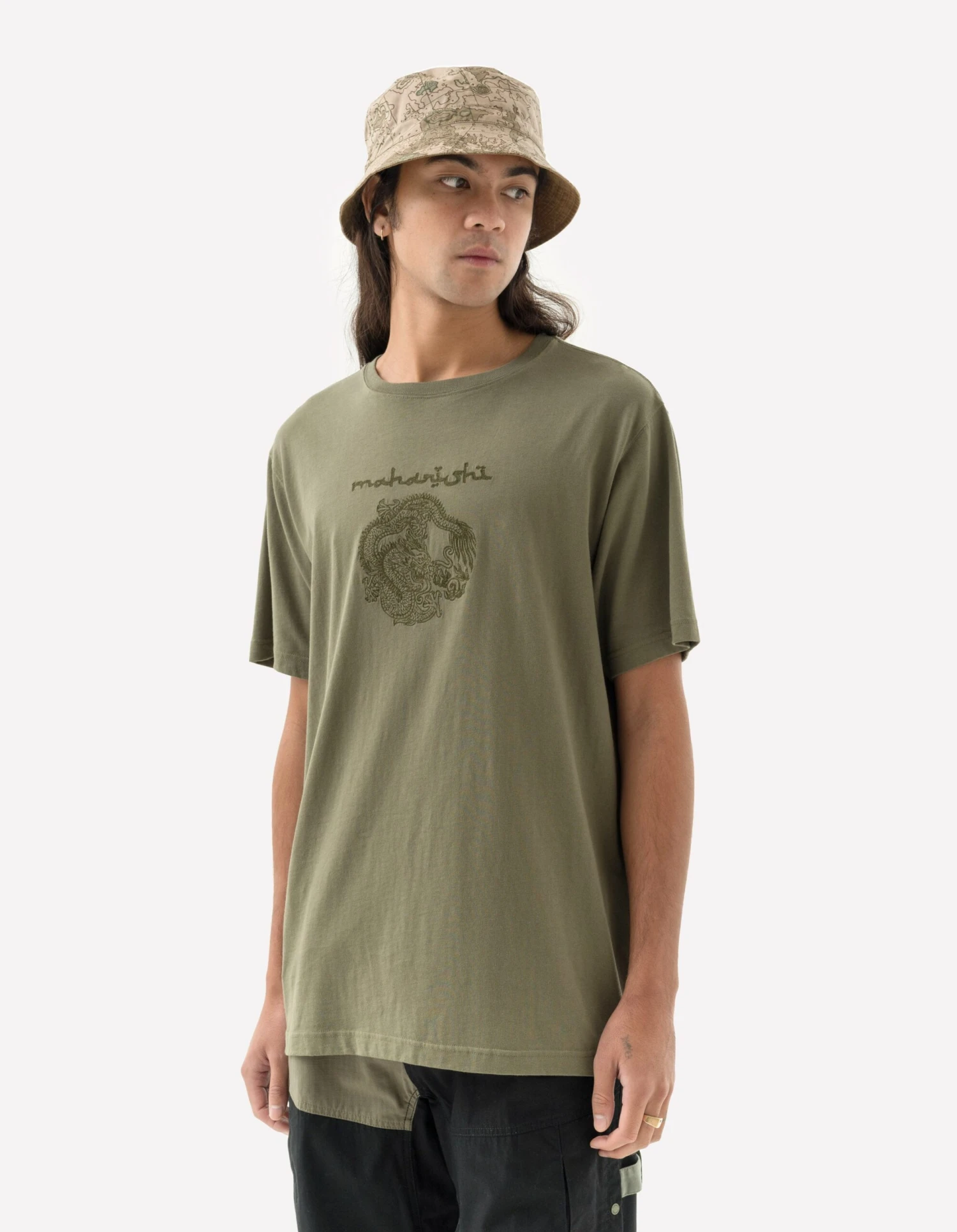 Maharishi 5242 Thar Dragon Embroidered T-Shirt Olive 2 Maharishi 5242 Thar Dragon Embroidered T-Shirt Olive - Image 2