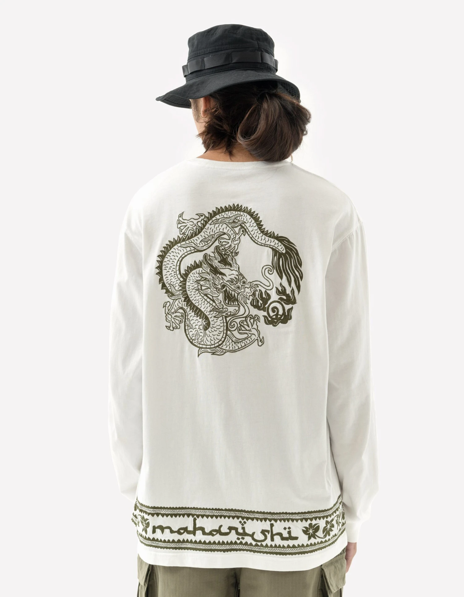 Maharishi 5243 Thar Dragon L/S T-Shirt White 2 Maharishi 5243 Thar Dragon L/S T-Shirt White - Image 2