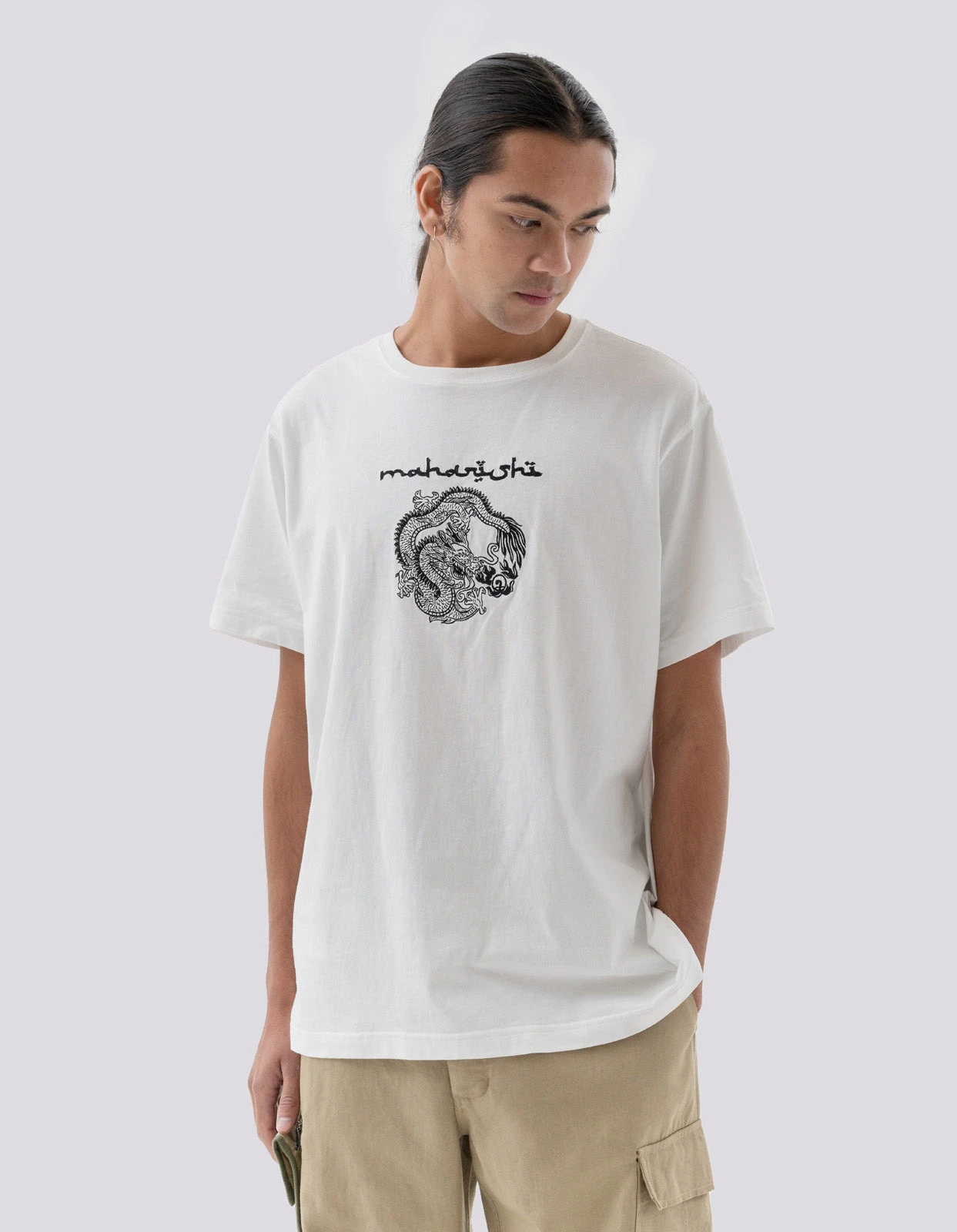 Maharishi 5242 Thar Dragon Embroidered T-Shirt White 2 Maharishi 5242 Thar Dragon Embroidered T-Shirt White - Image 2