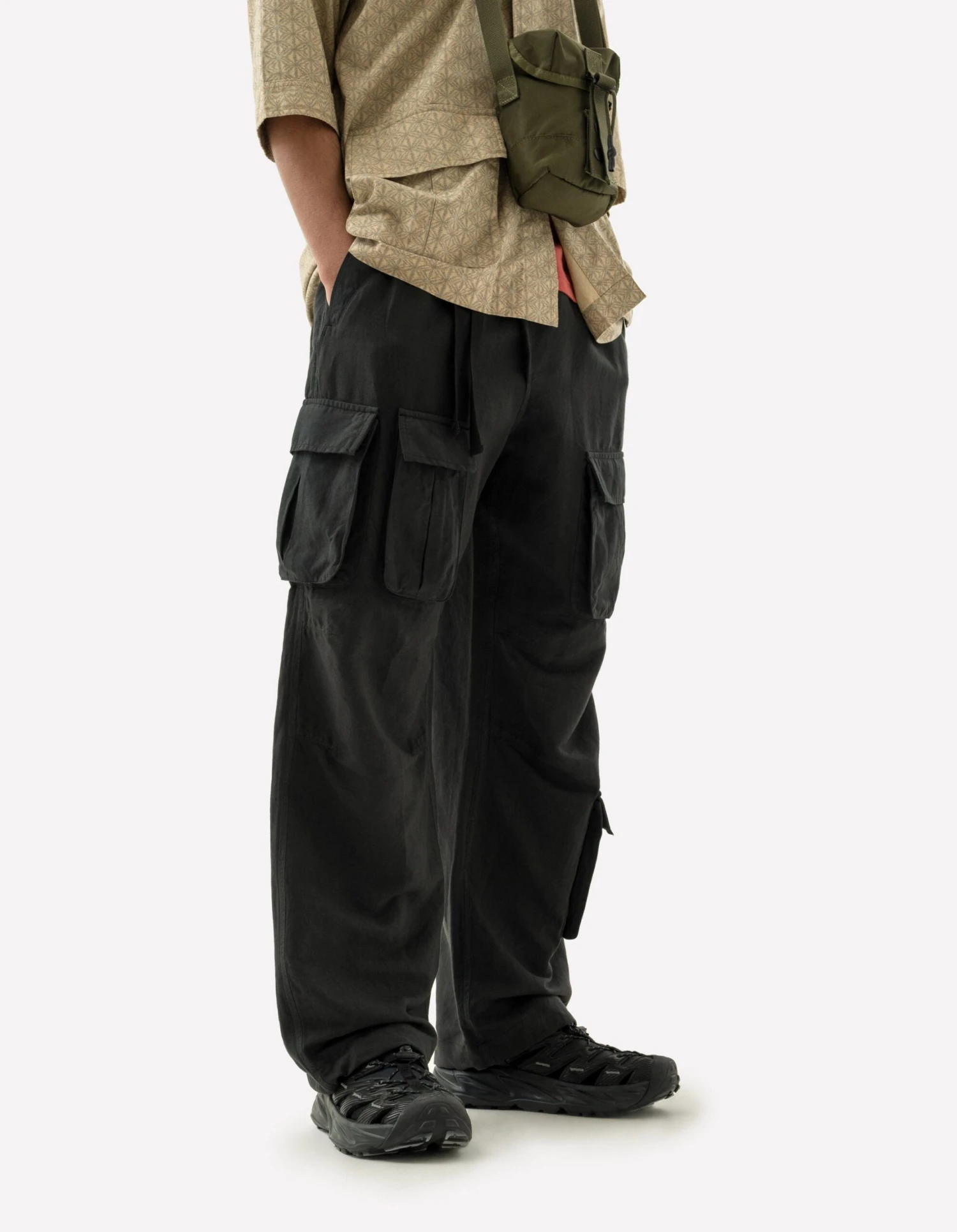 Maharishi 5213 Hemp Asym Cargo Track Pants Black 2 Maharishi 5213 Hemp Asym Cargo Track Pants Black - Image 2