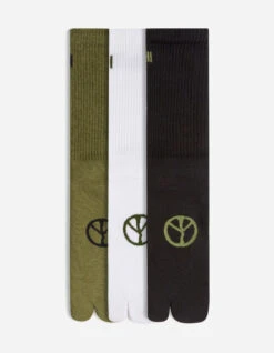 Maharishi 9348 MILTYPE Tabi Sock 路 3 Pack Black/Olive/White