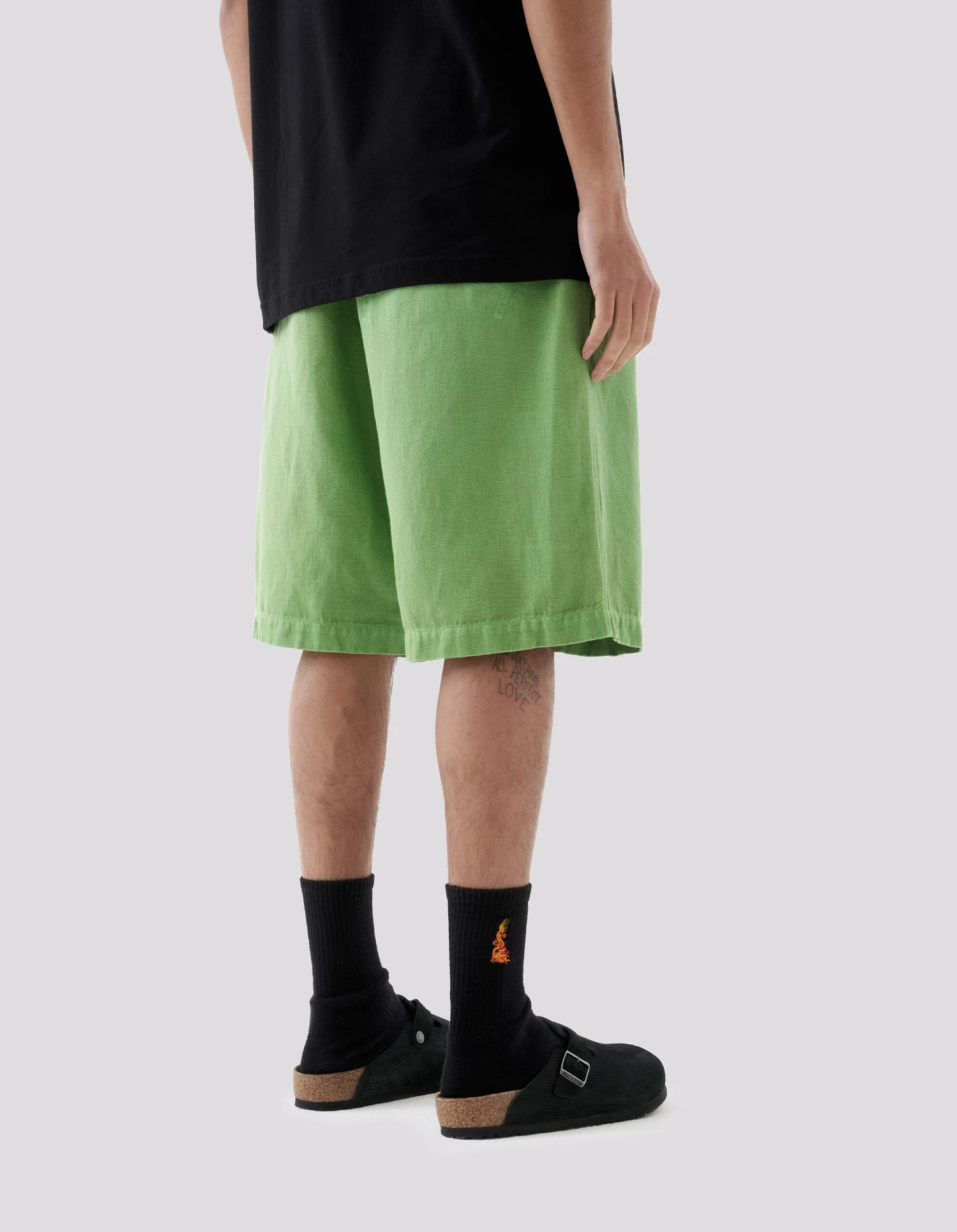 Maharishi 5007 Hemp Asym Loose Track Shorts Bamboo Green 4 Maharishi 5007 Hemp Asym Loose Track Shorts Bamboo Green - Image 4