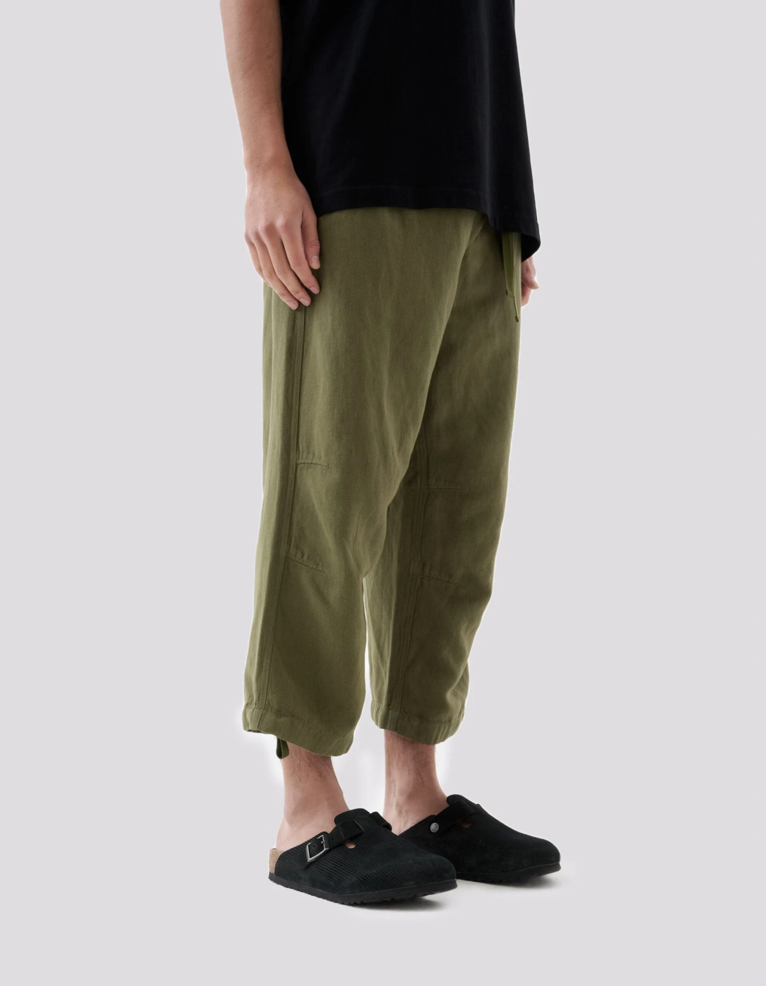 Maharishi 5008 Hemp Asym Cropped Track Pants Olive OG-107F 3 Maharishi 5008 Hemp Asym Cropped Track Pants Olive OG-107F - Image 3