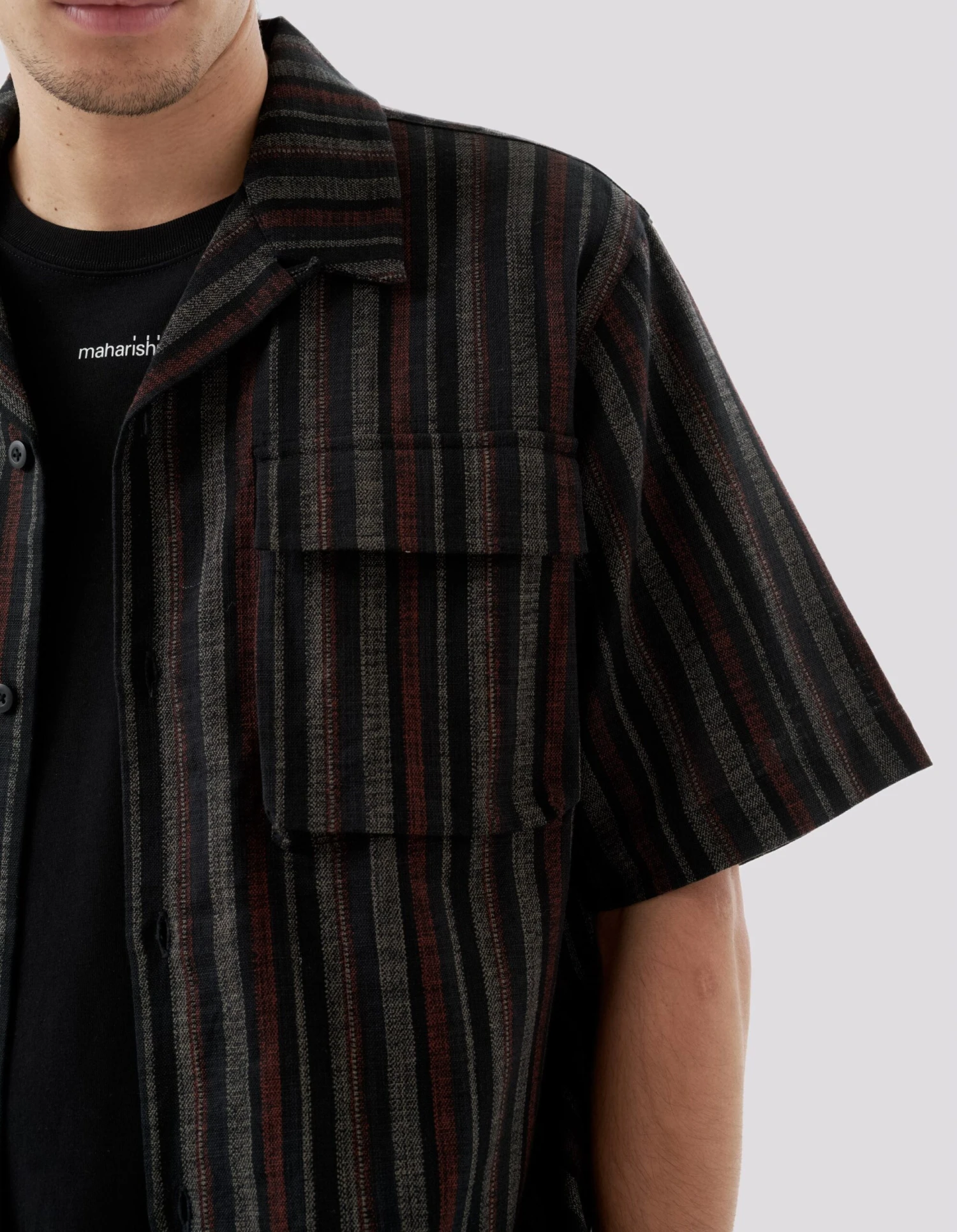 Maharishi 5116 Wagara Summer Shirt Black 3 Maharishi 5116 Wagara Summer Shirt Black - Image 3