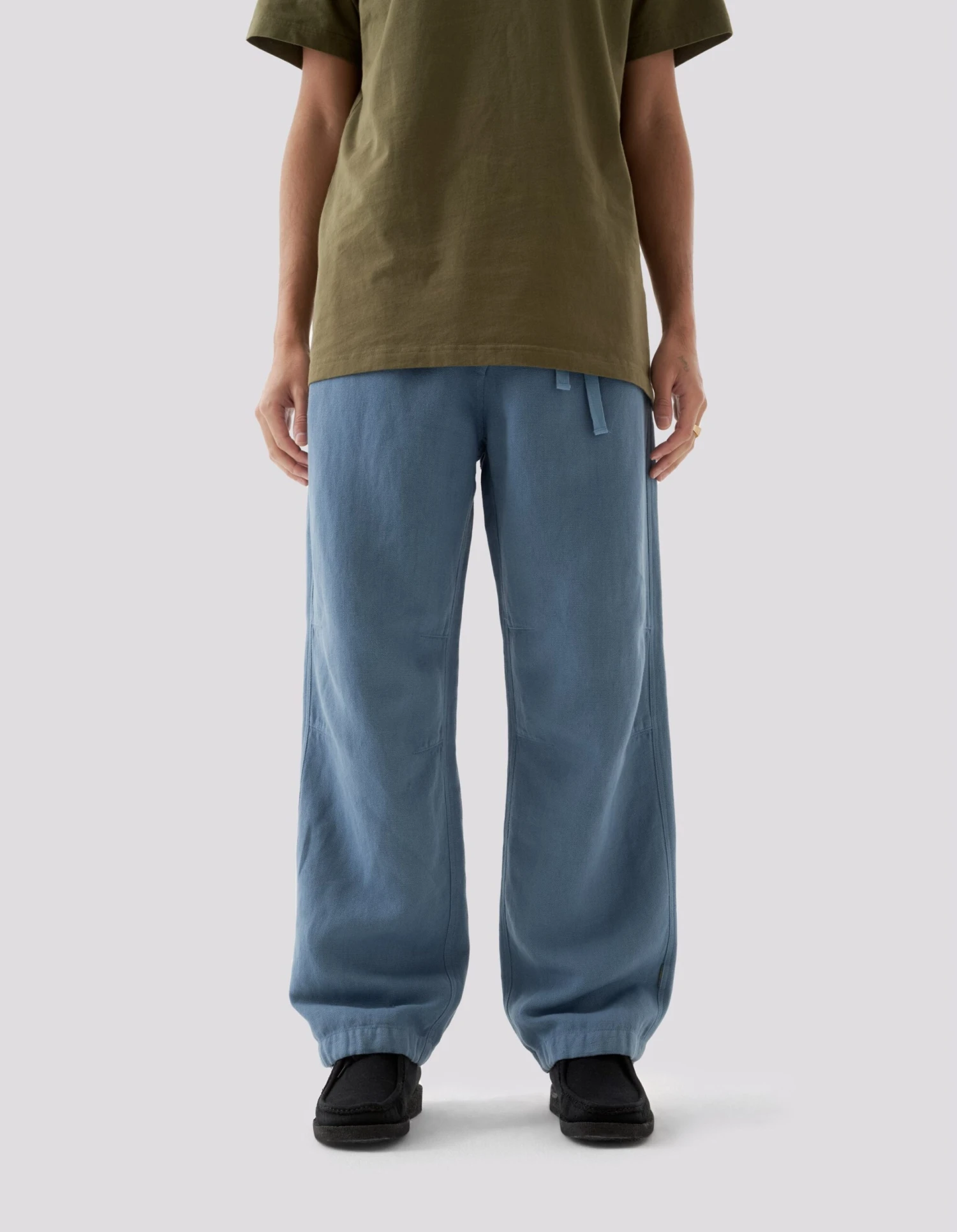 Maharishi 5006 Hemp Asym Loose Track Pants Subdued Blue 2 Maharishi 5006 Hemp Asym Loose Track Pants Subdued Blue - Image 2
