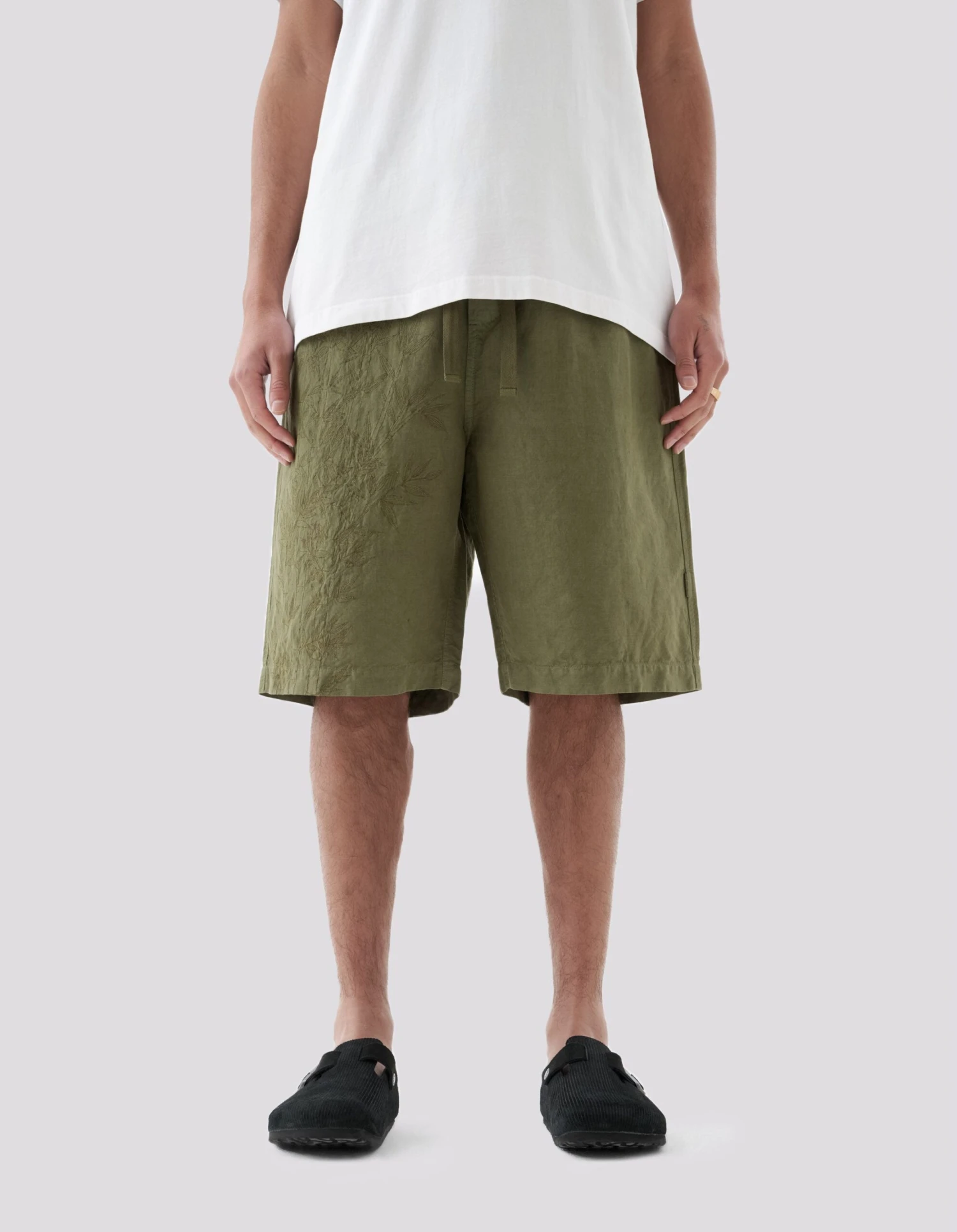 Maharishi 5121 Dragon Bamboo Hemp Track Shorts Olive OG-107F 2 Maharishi 5121 Dragon Bamboo Hemp Track Shorts Olive OG-107F - Image 2