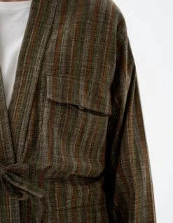 Maharishi 5118 Wagara Stripe Summer Kimono Olive -Maharishi Shop ss24583 6233 f6728376 04fe 4cd0 be83 c4b6e7f0699d