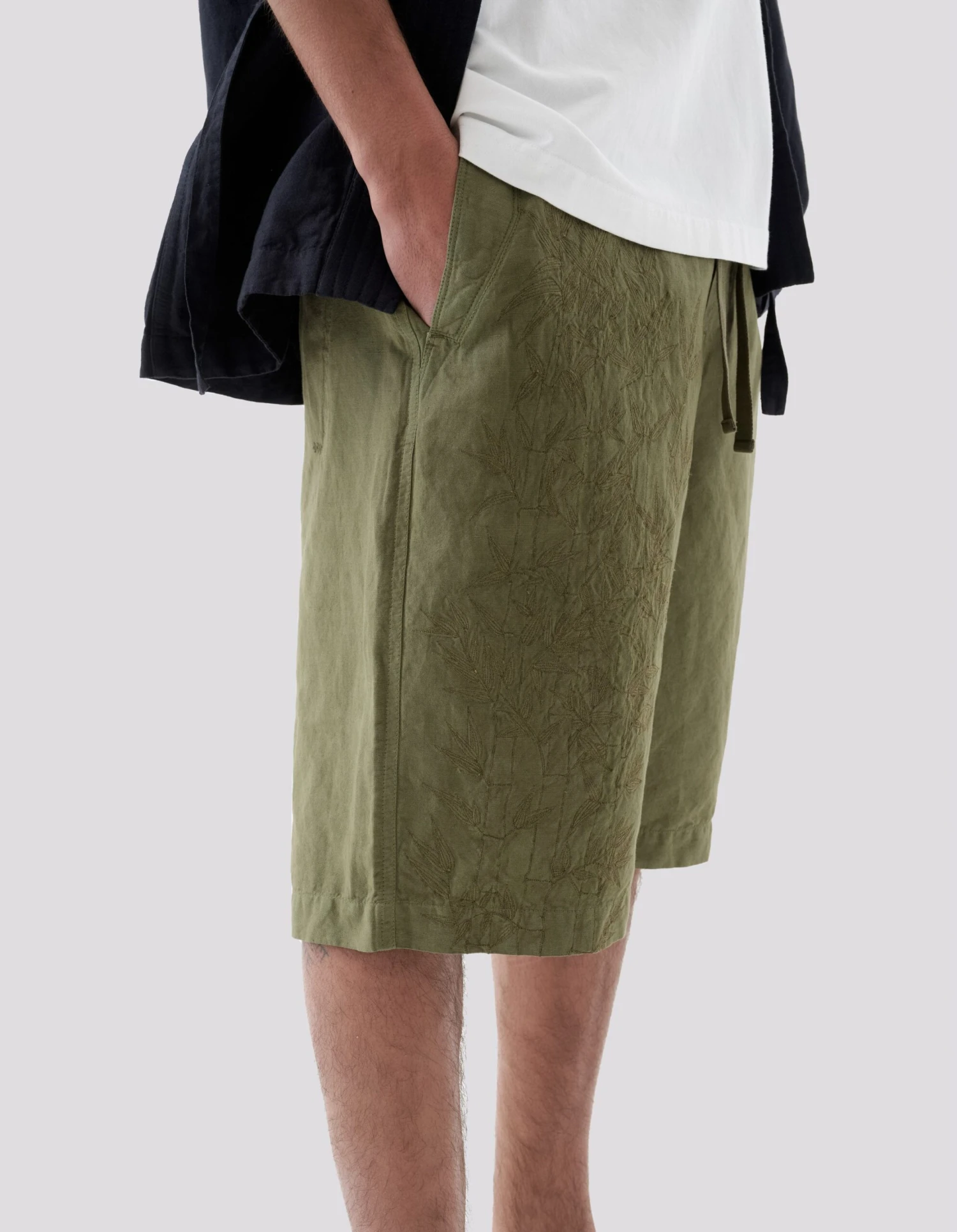 Maharishi 5121 Dragon Bamboo Hemp Track Shorts Olive OG-107F 7 Maharishi 5121 Dragon Bamboo Hemp Track Shorts Olive OG-107F - Image 7