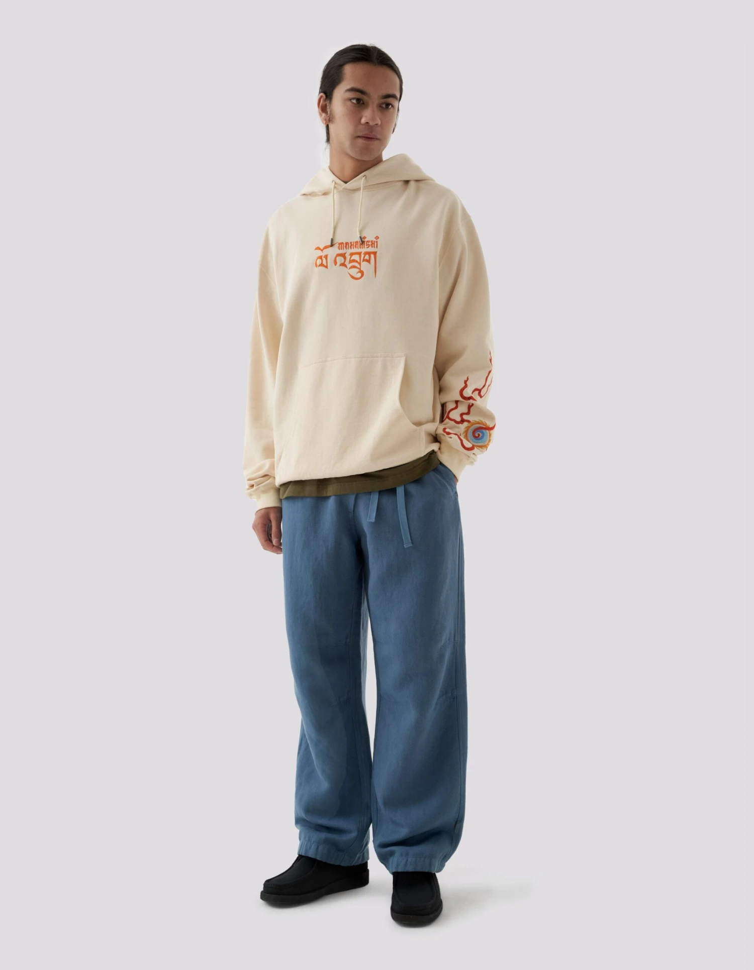 Maharishi 5006 Hemp Asym Loose Track Pants Subdued Blue 5 Maharishi 5006 Hemp Asym Loose Track Pants Subdued Blue - Image 5