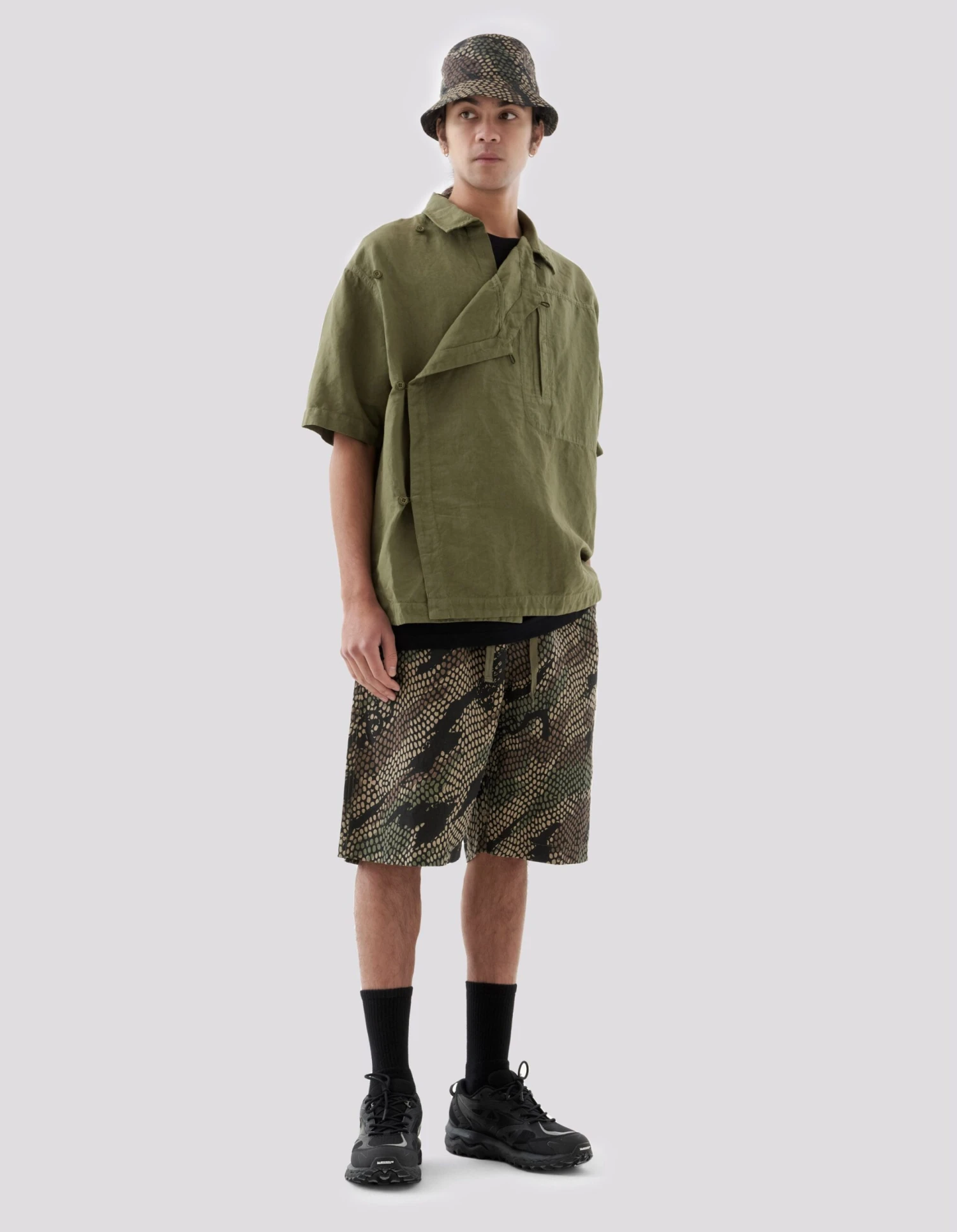 Maharishi 5072 Camo Hemp Loose Track Shorts Woodland 5 Maharishi 5072 Camo Hemp Loose Track Shorts Woodland - Image 5