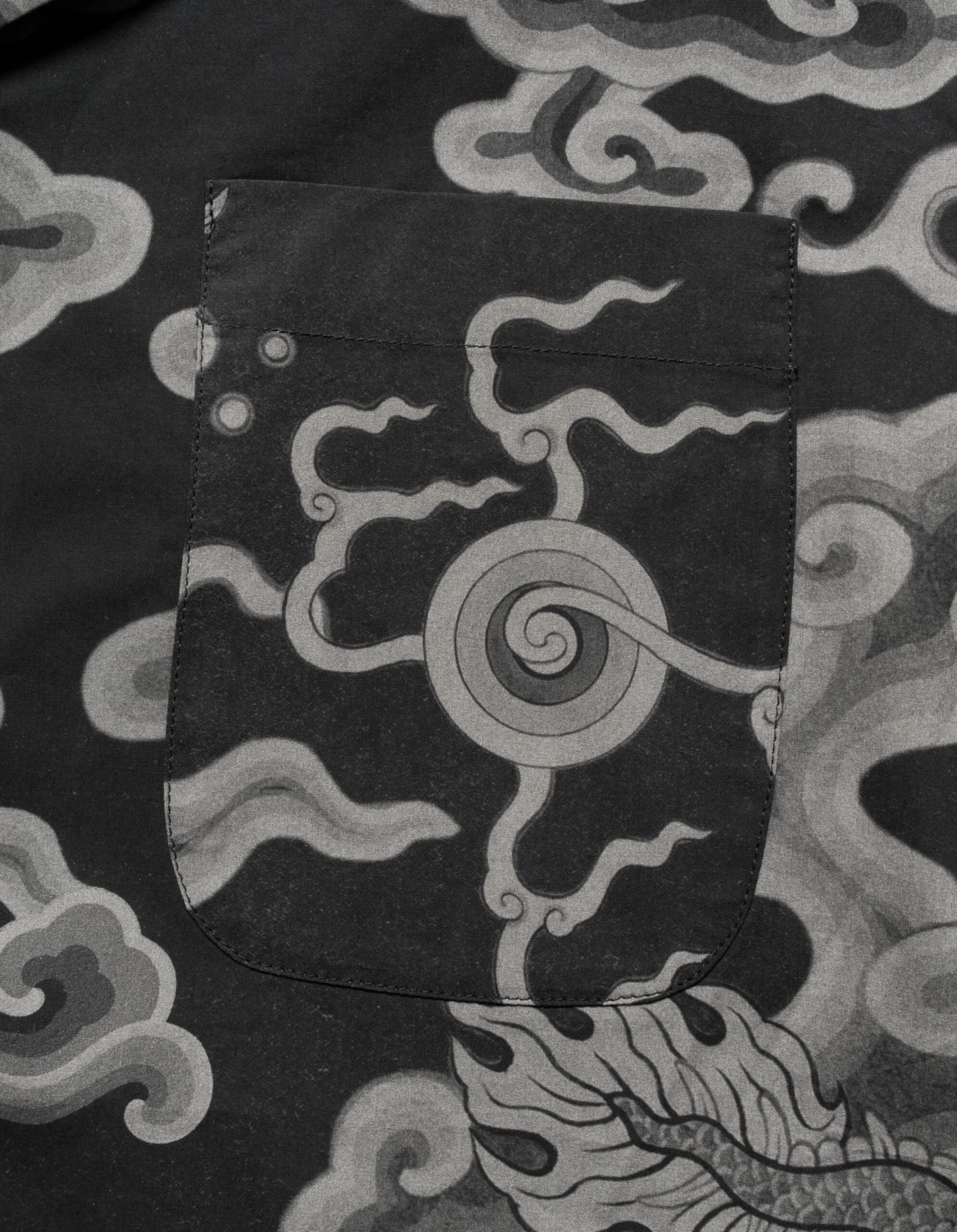 Maharishi 1282 Cloud Dragon Camp Collar Shirt Black 8 Maharishi 1282 Cloud Dragon Camp Collar Shirt Black - Image 8