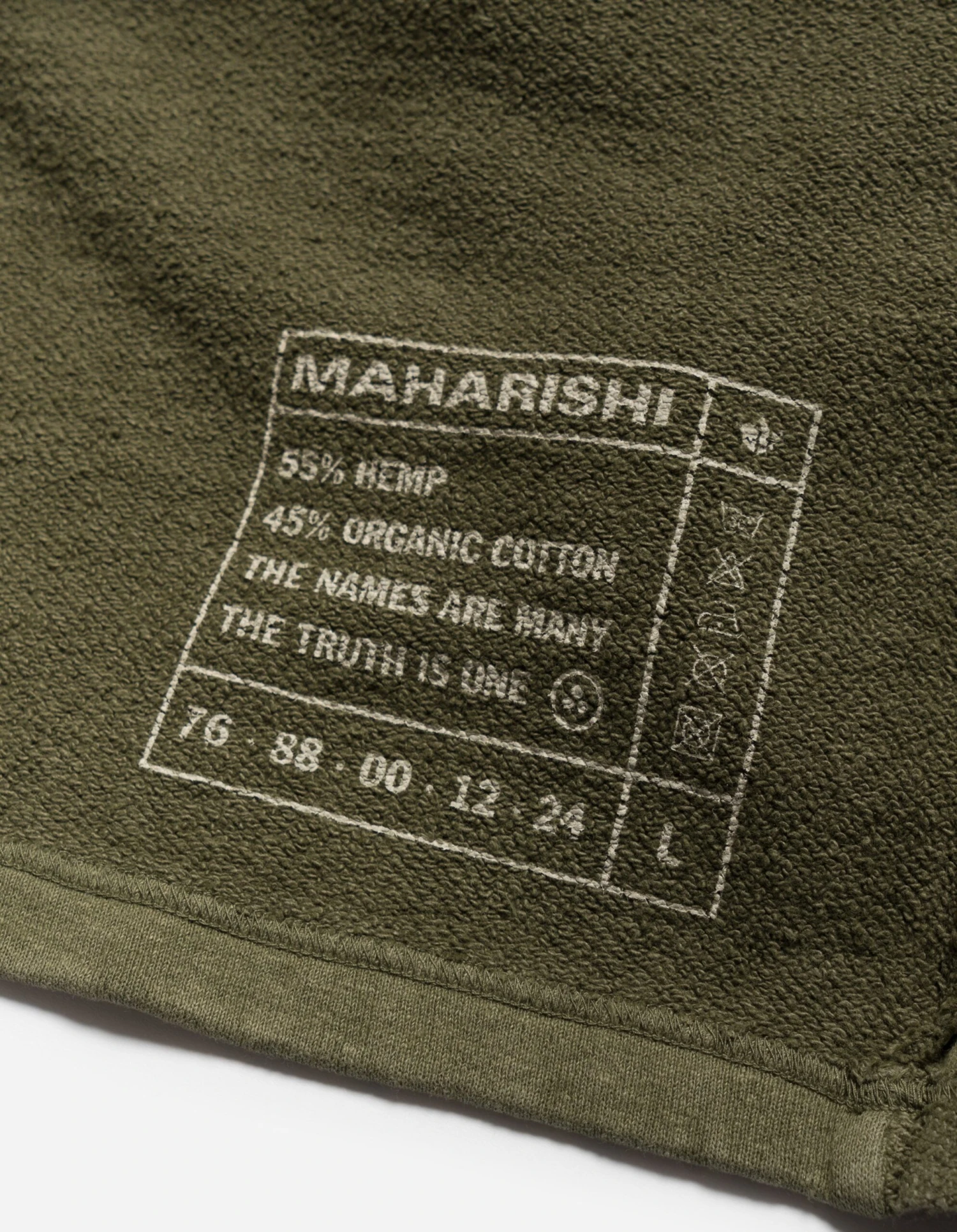 Maharishi 5001 Kesagiri Hemp Crew Sweat Olive OG-107F 12 Maharishi 5001 Kesagiri Hemp Crew Sweat Olive OG-107F - Image 12
