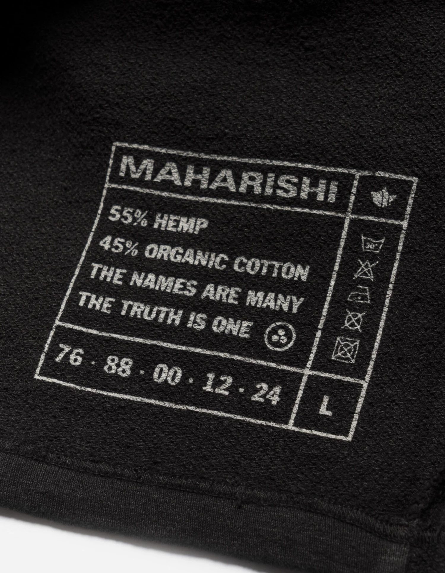 Maharishi 5002 Kesagiri Hemp Hooded Sweat Black BLK-108F 13 Maharishi 5002 Kesagiri Hemp Hooded Sweat Black BLK-108F - Image 13