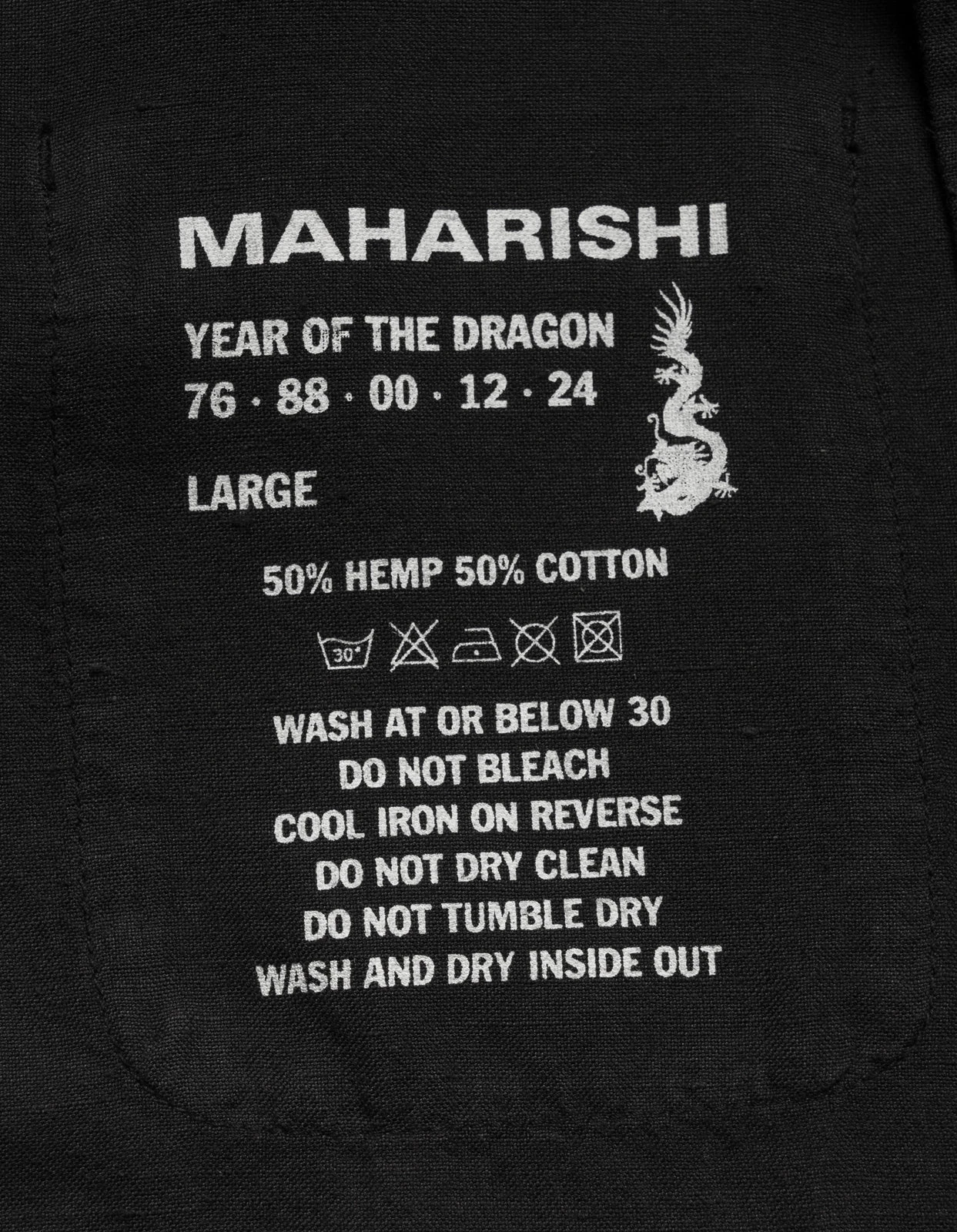 Maharishi 5078 Dragon Bamboo Hemp Shirt Black 14 Maharishi 5078 Dragon Bamboo Hemp Shirt Black - Image 14