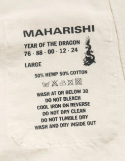 Maharishi 5078 Dragon Bamboo Hemp Shirt Ecru 24 Maharishi 5078 Dragon Bamboo Hemp Shirt Ecru -Maharishi Shop ss24 5078 ecru 80
