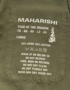 Maharishi 5078 Dragon Bamboo Hemp Shirt Olive OG-107F 21 Maharishi 5078 Dragon Bamboo Hemp Shirt Olive OG-107F -Maharishi Shop ss24 5078 olive og 107f 51