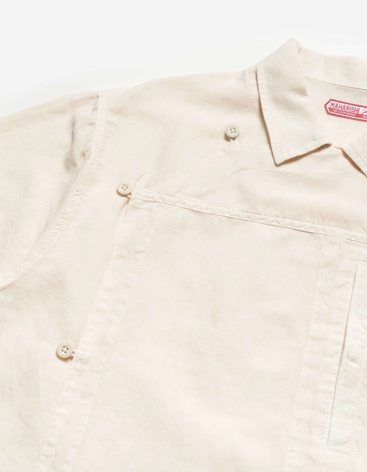 Maharishi 5120 Hemp Asym Monk Shirt Ecru 11 Maharishi 5120 Hemp Asym Monk Shirt Ecru - Image 11