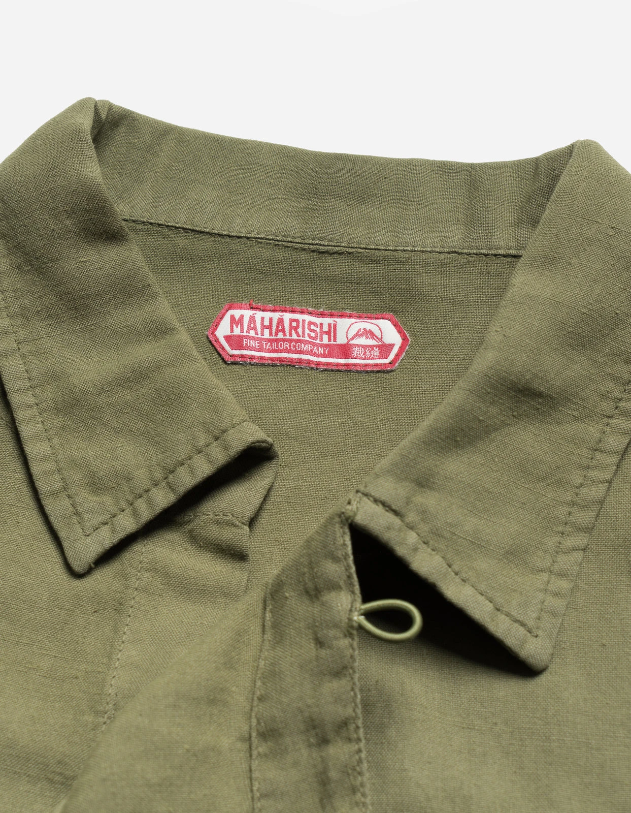 Maharishi 5120 Hemp Asym Monk Shirt Olive 9 Maharishi 5120 Hemp Asym Monk Shirt Olive - Image 9