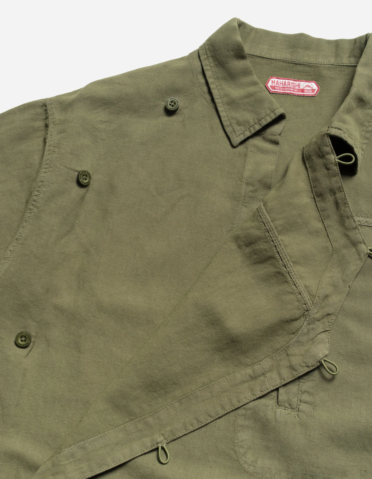Maharishi 5120 Hemp Asym Monk Shirt Olive 10 Maharishi 5120 Hemp Asym Monk Shirt Olive - Image 10