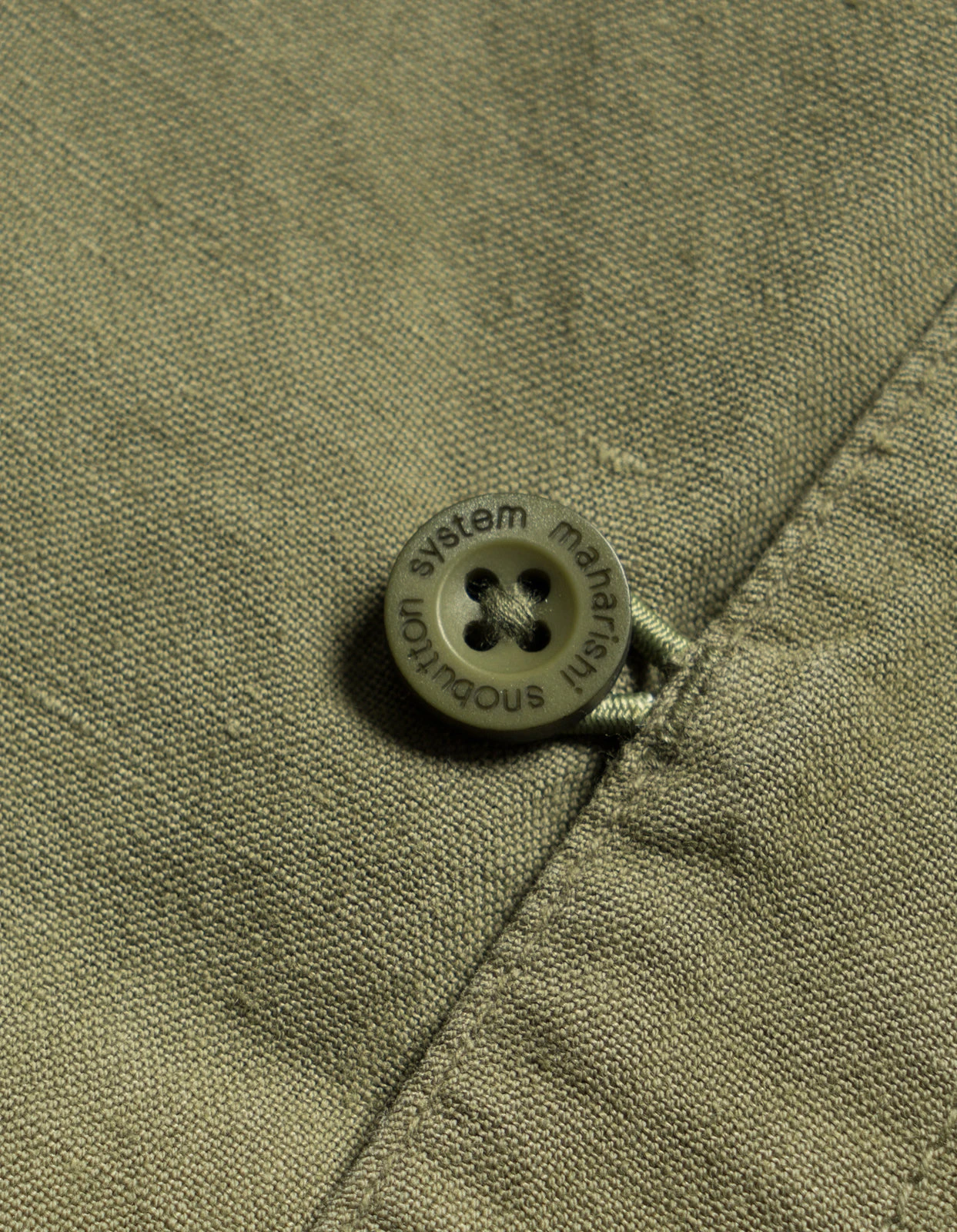 Maharishi 5120 Hemp Asym Monk Shirt Olive 12 Maharishi 5120 Hemp Asym Monk Shirt Olive - Image 12