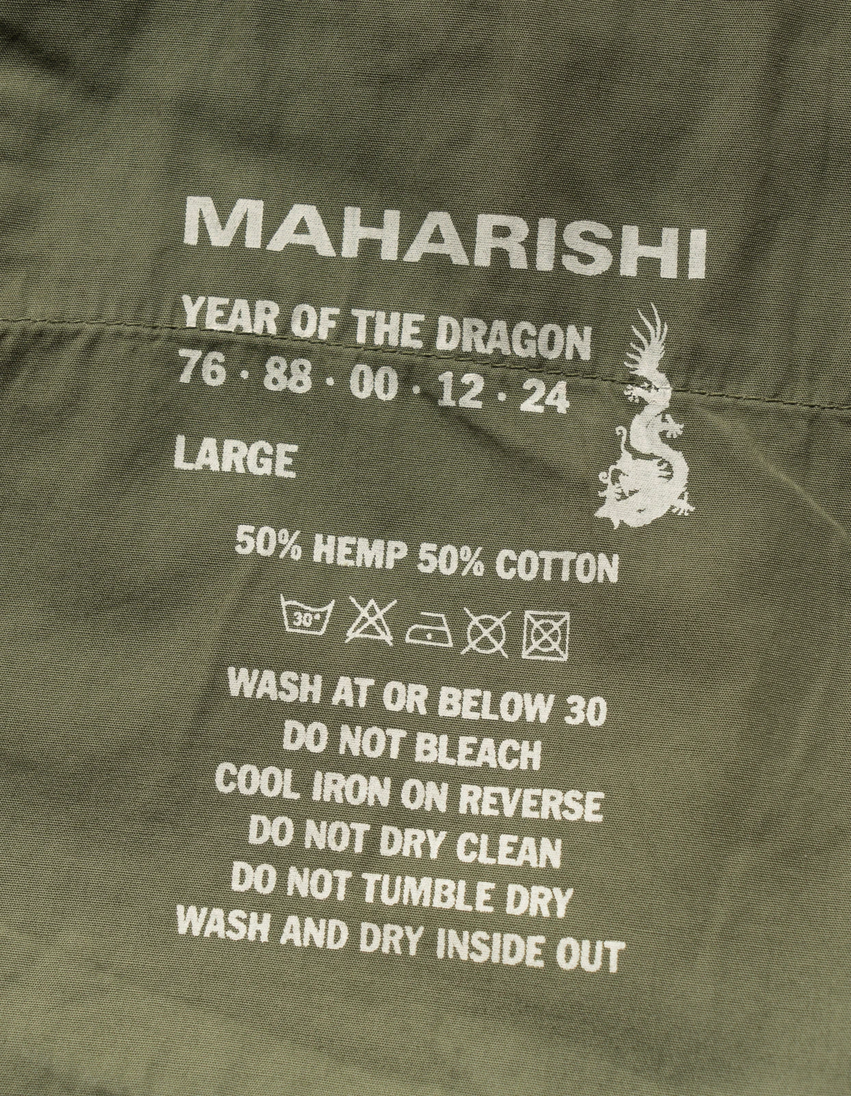 Maharishi 5120 Hemp Asym Monk Shirt Olive 15 Maharishi 5120 Hemp Asym Monk Shirt Olive - Image 15